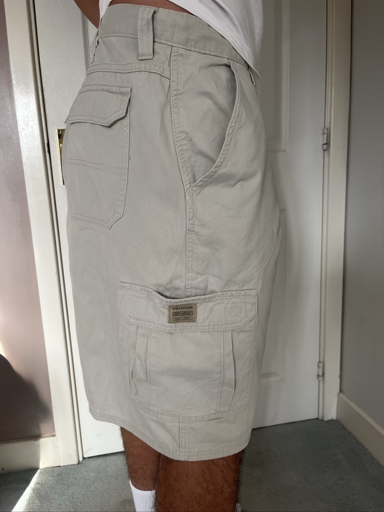 Wrangler Beige Cargo Shorts Large Men's Cotton