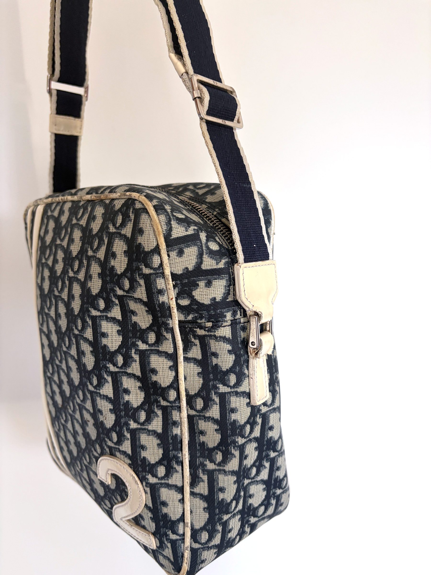 Christian Dior '1' Navy Trotter Monogram Crossbody Bag image 4