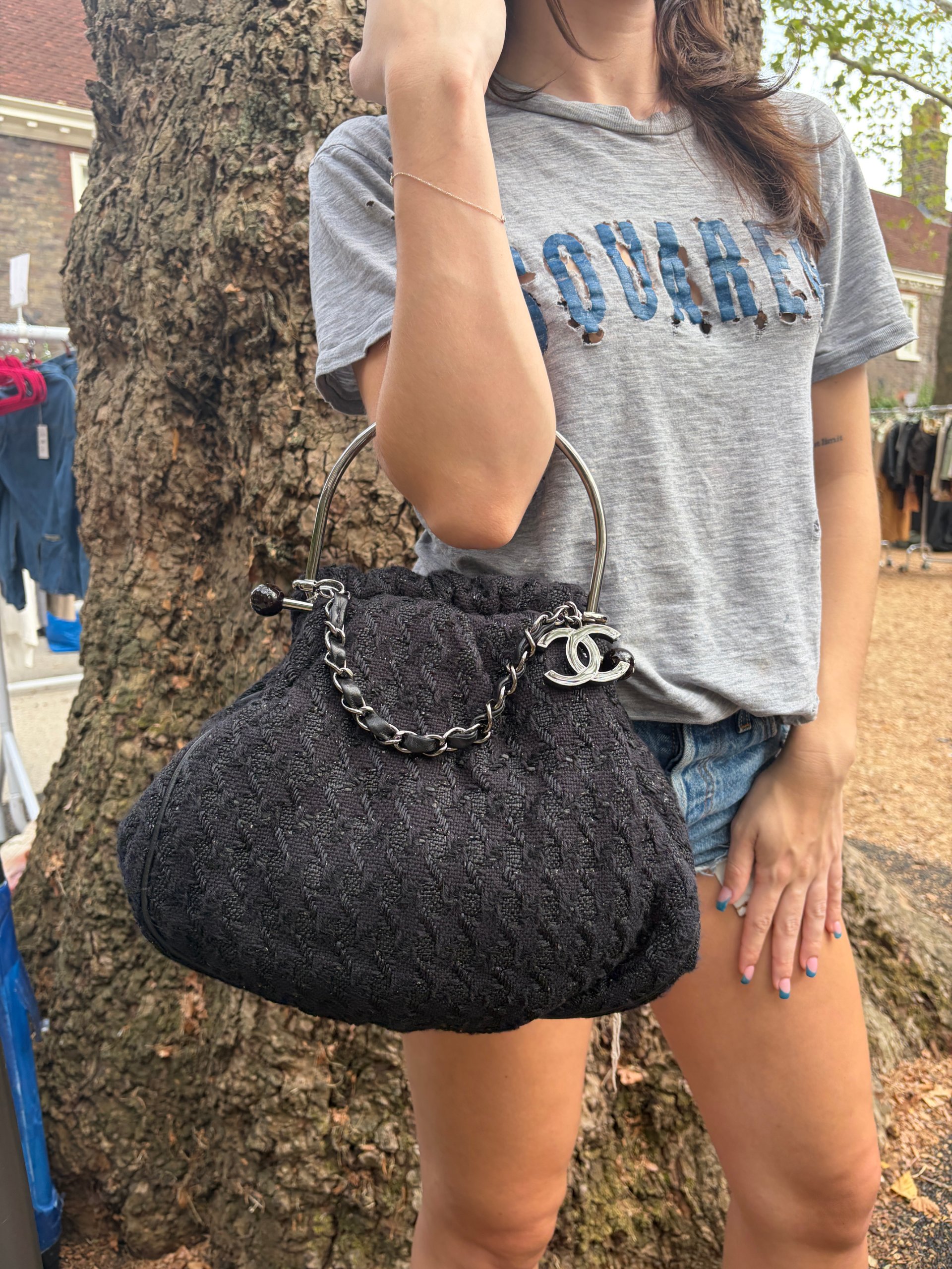 2005 Chanel Tweed Handbag image 4