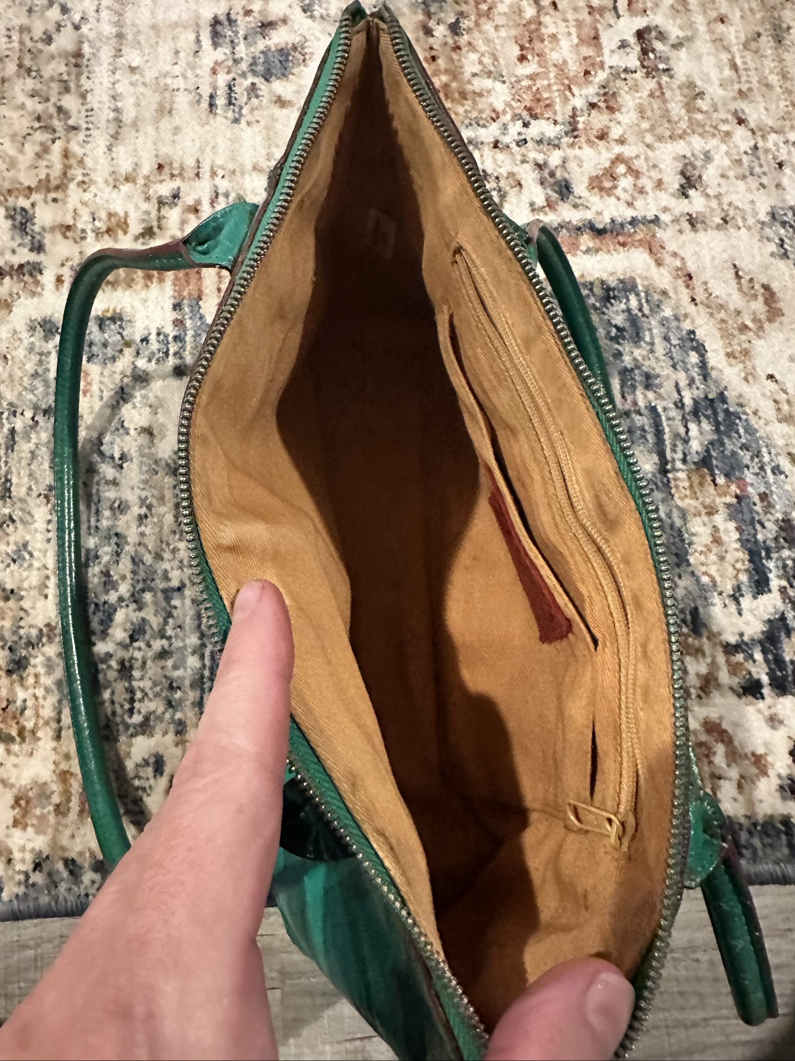 hobo teal leather shoulder bag one size image 5