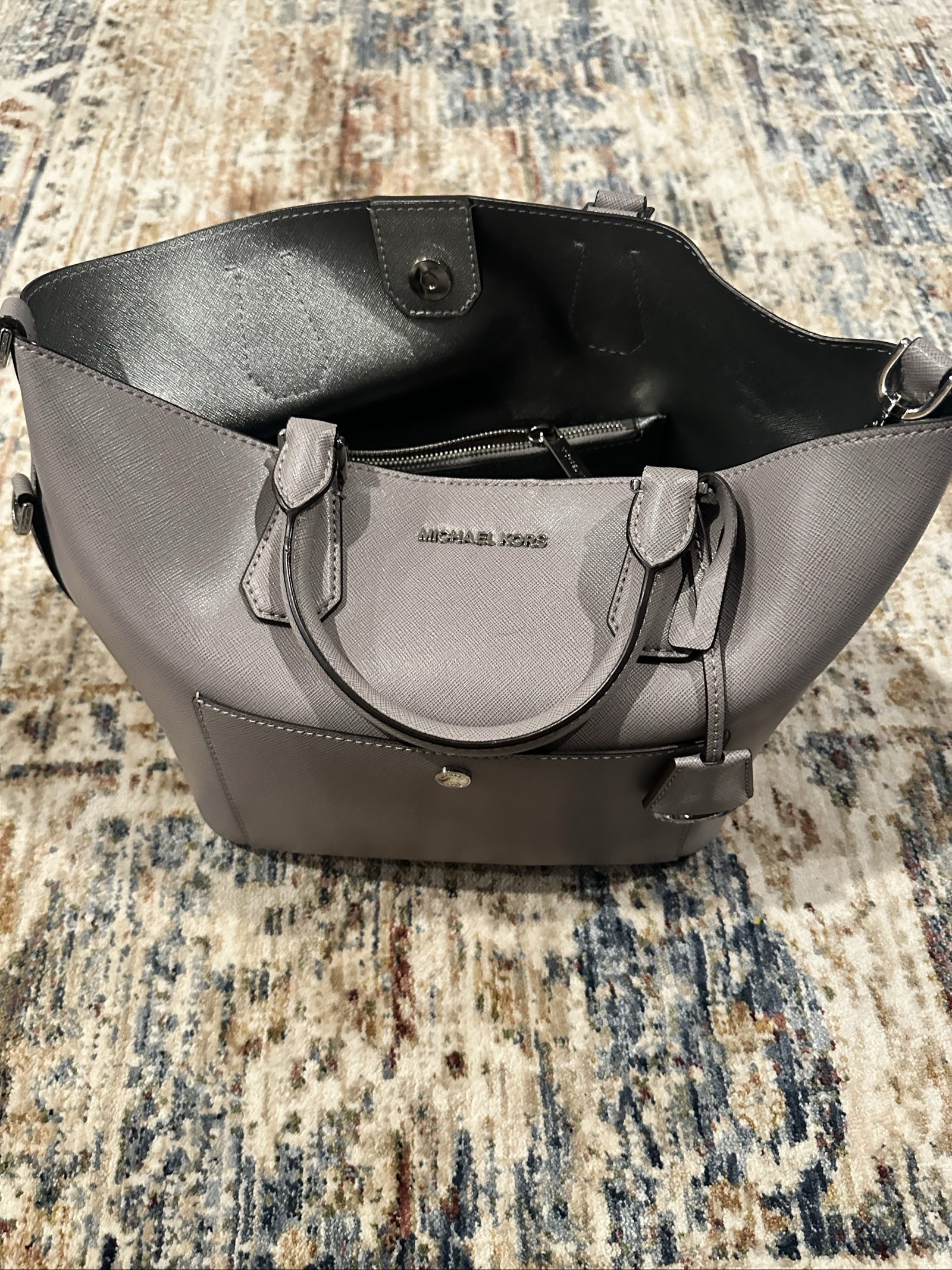 michael kors grey tote handbag