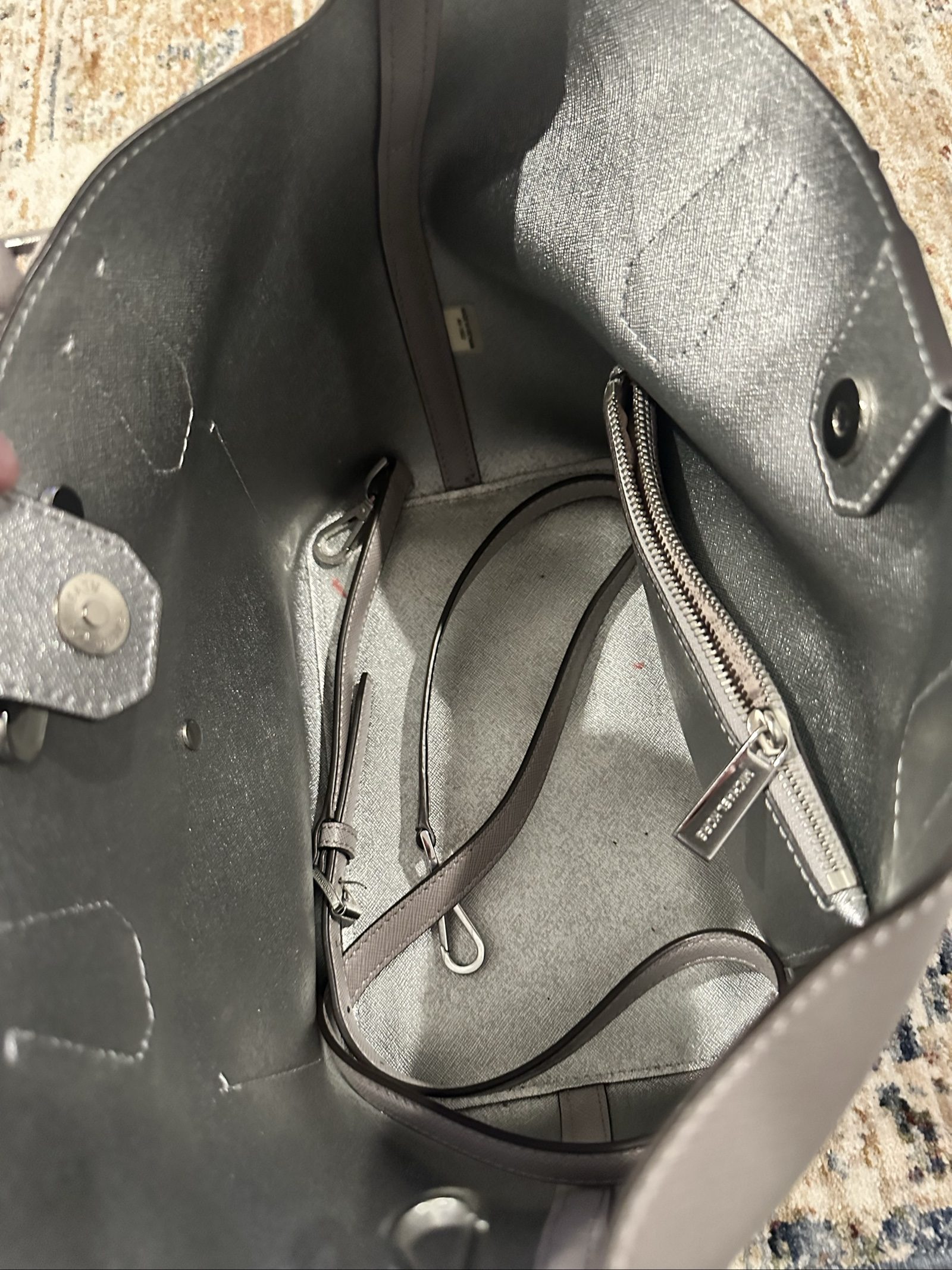 michael kors grey tote handbag image 4
