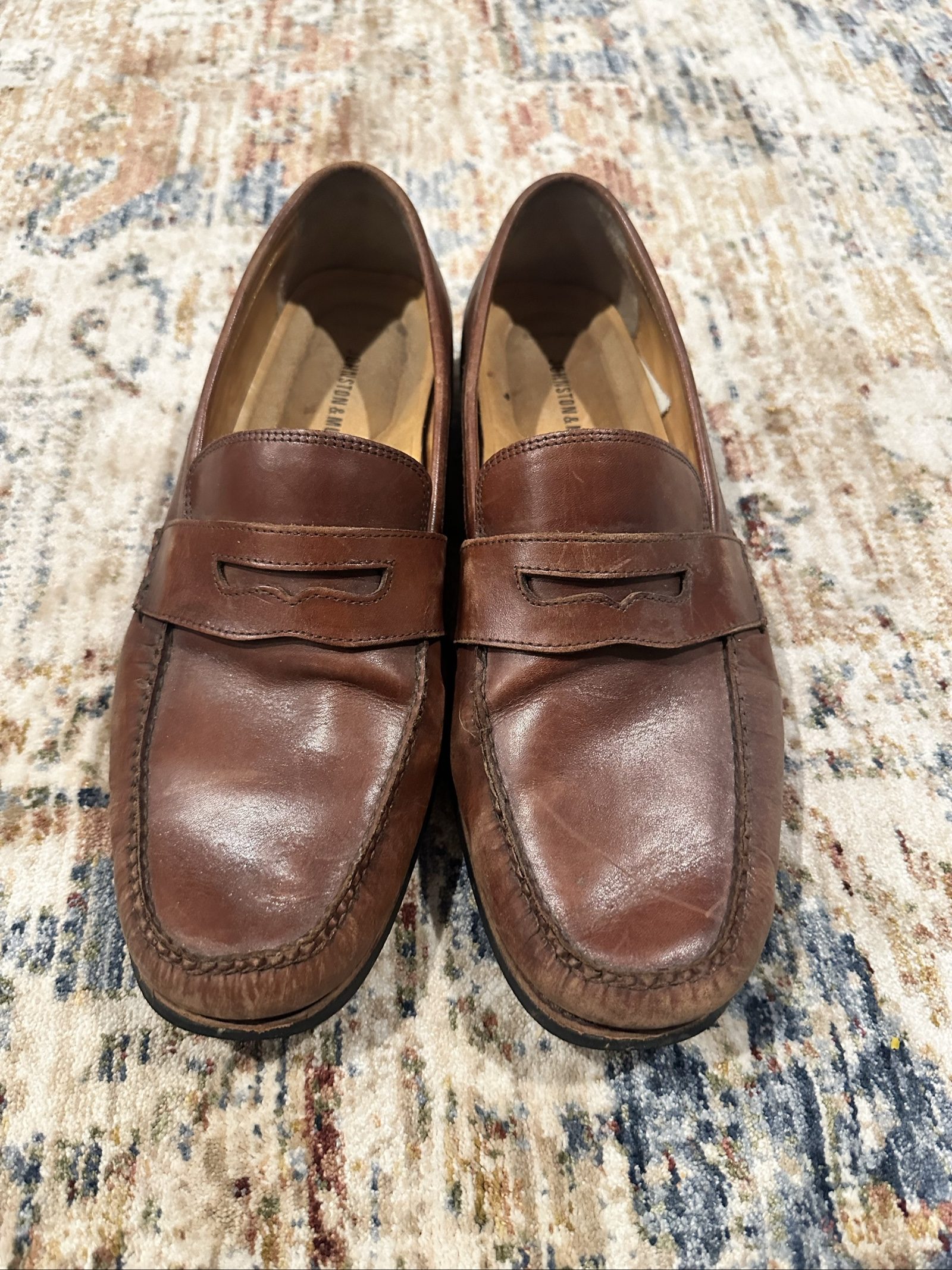 johnston & murphy brown leather loafers 11d