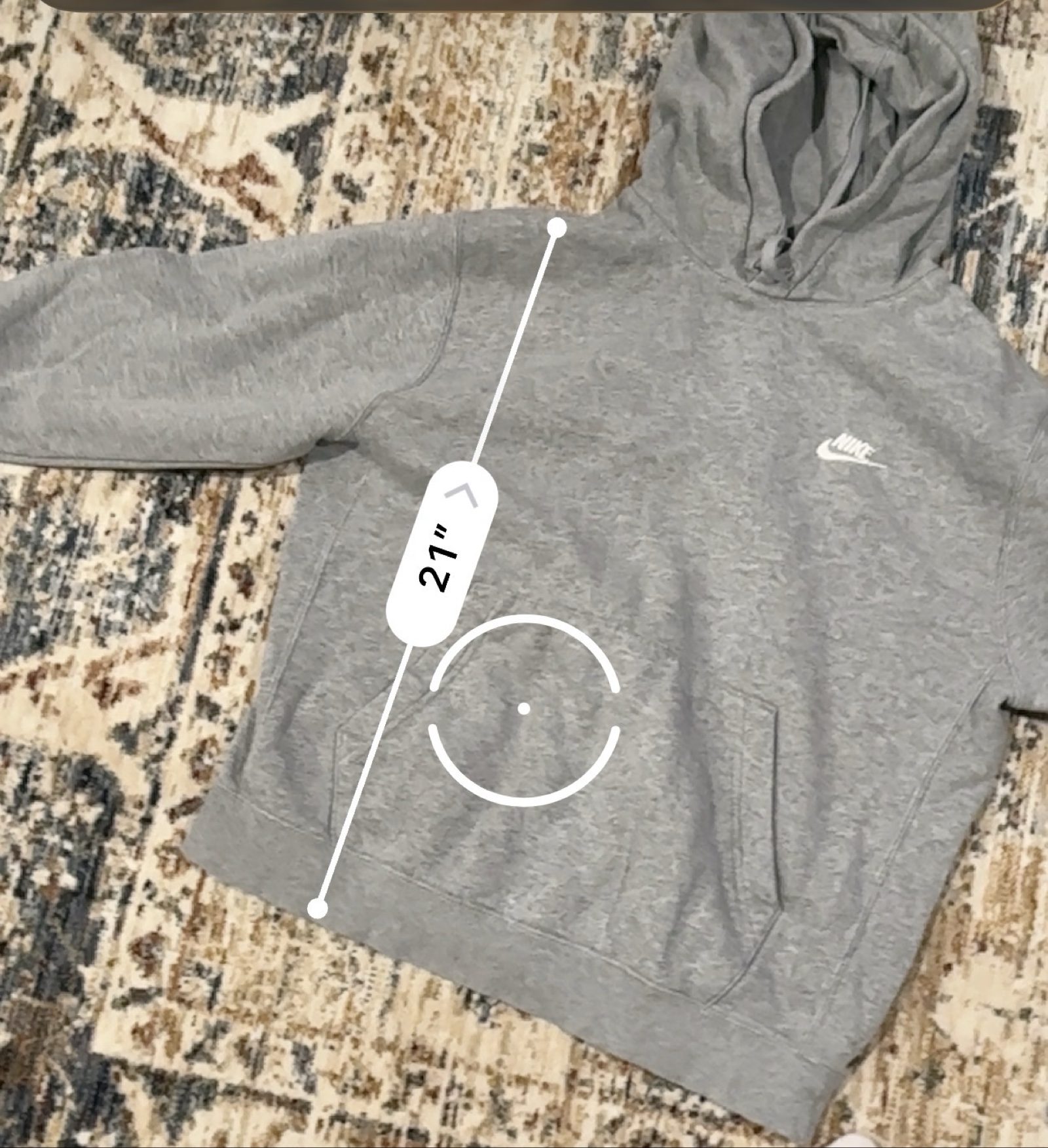 nike grey hoodie 21in fast ship image 5