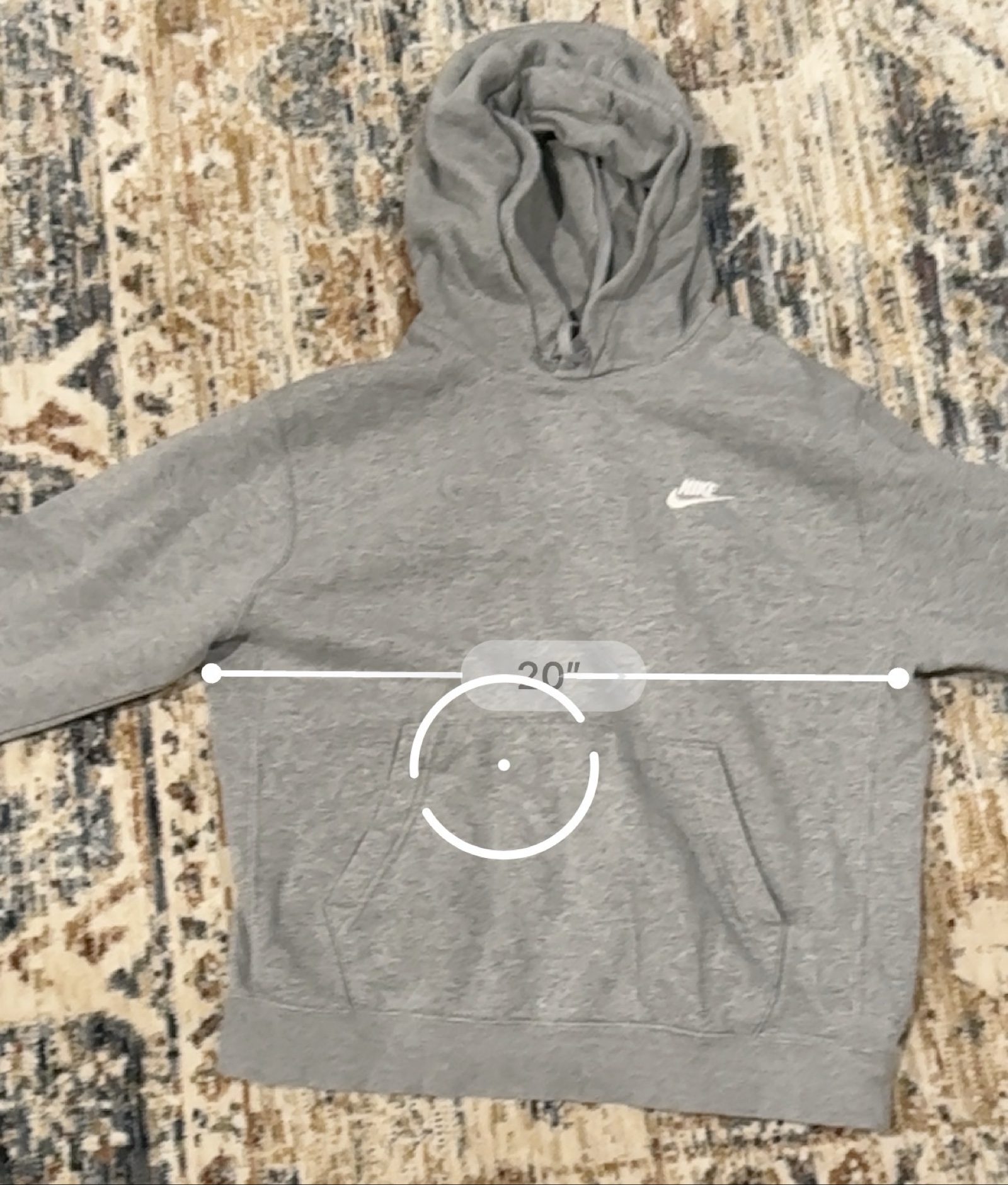 nike grey hoodie 21in fast ship image 6