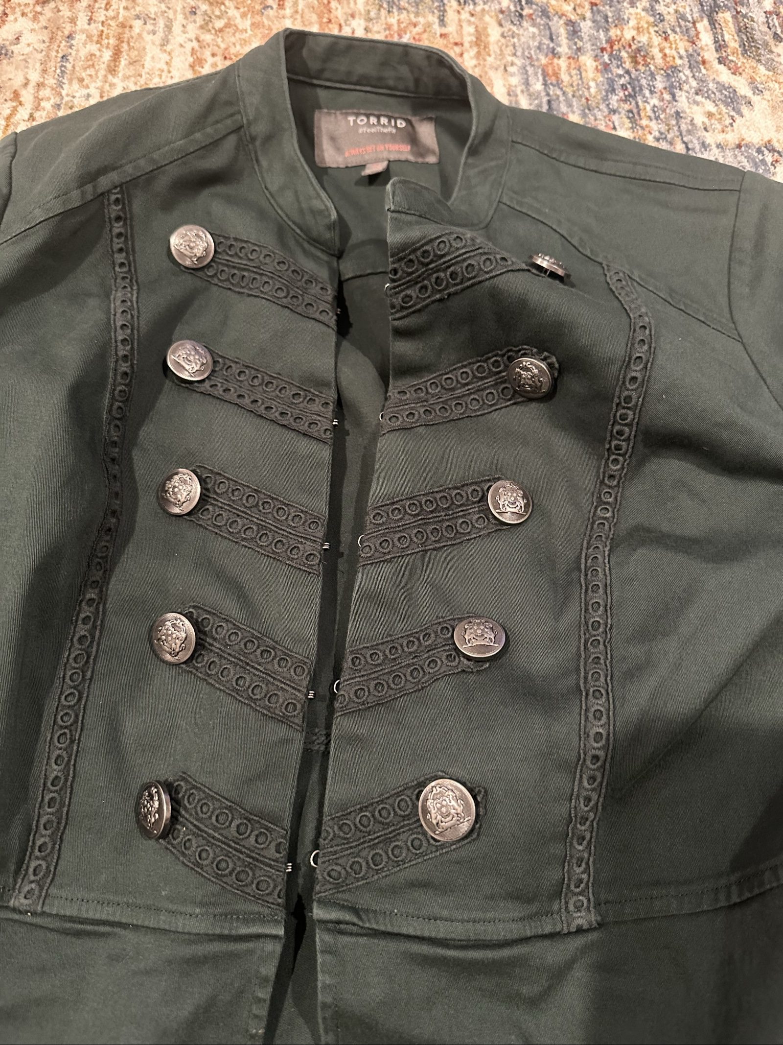 torrid dark green military jacket 00 image 2