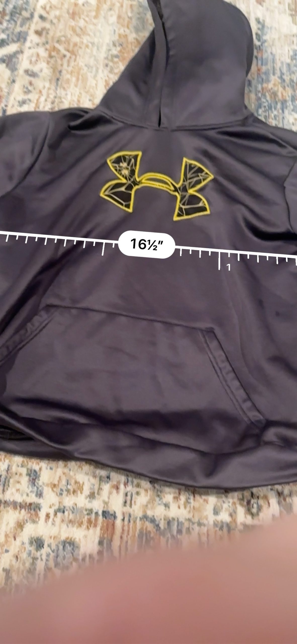 under armour charcoal hoodie kids m image 3