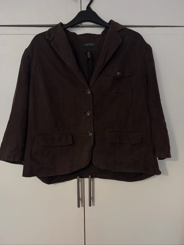 Lauren Ralph Lauren Brown Linen Blazer 18W uk20-22