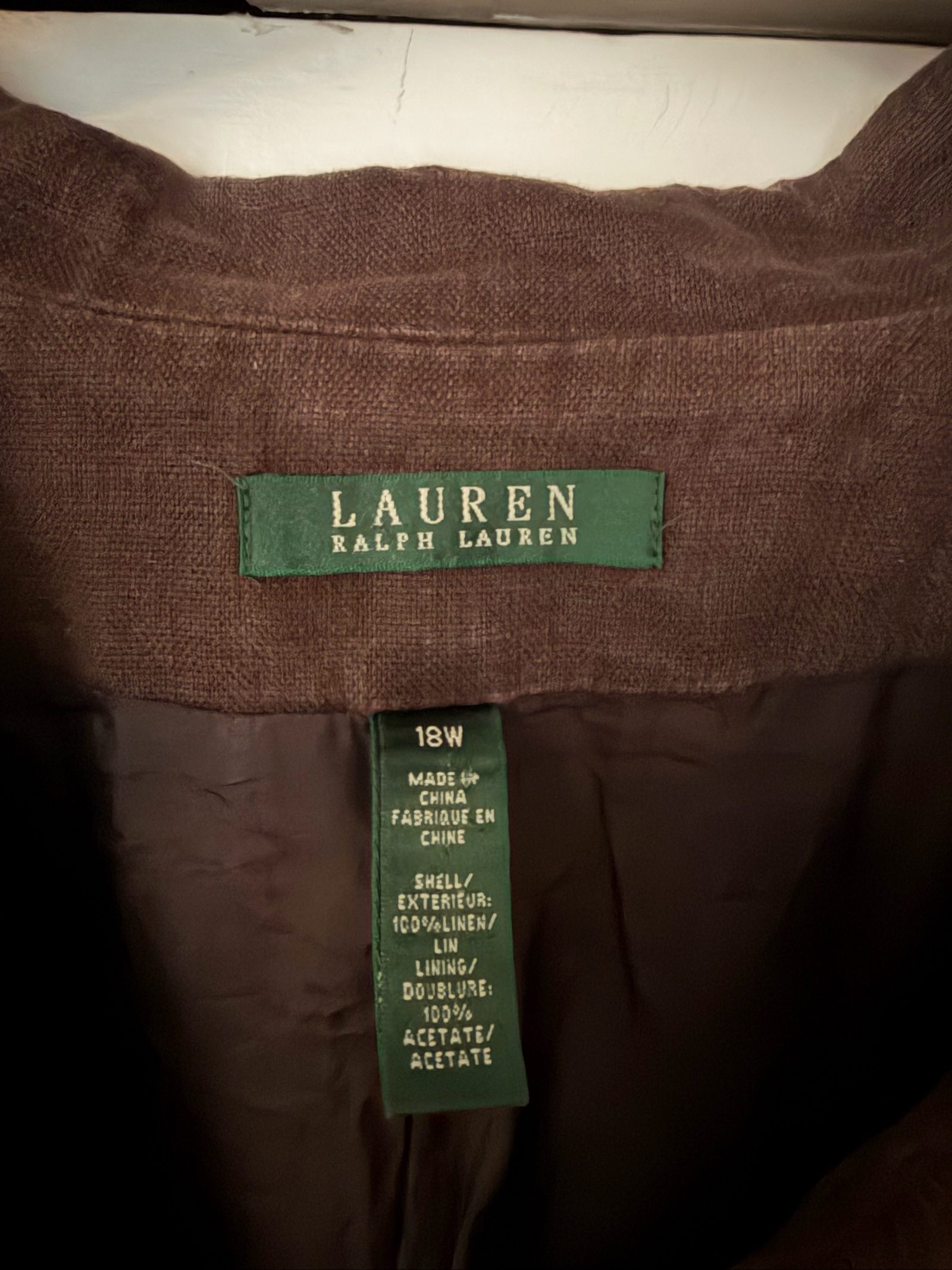 Lauren Ralph Lauren Brown Linen Blazer 18W uk20-22 image 4