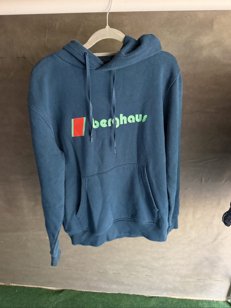 Berghaus Blue & Red Logo Hoodie Medium Made in Vietnam