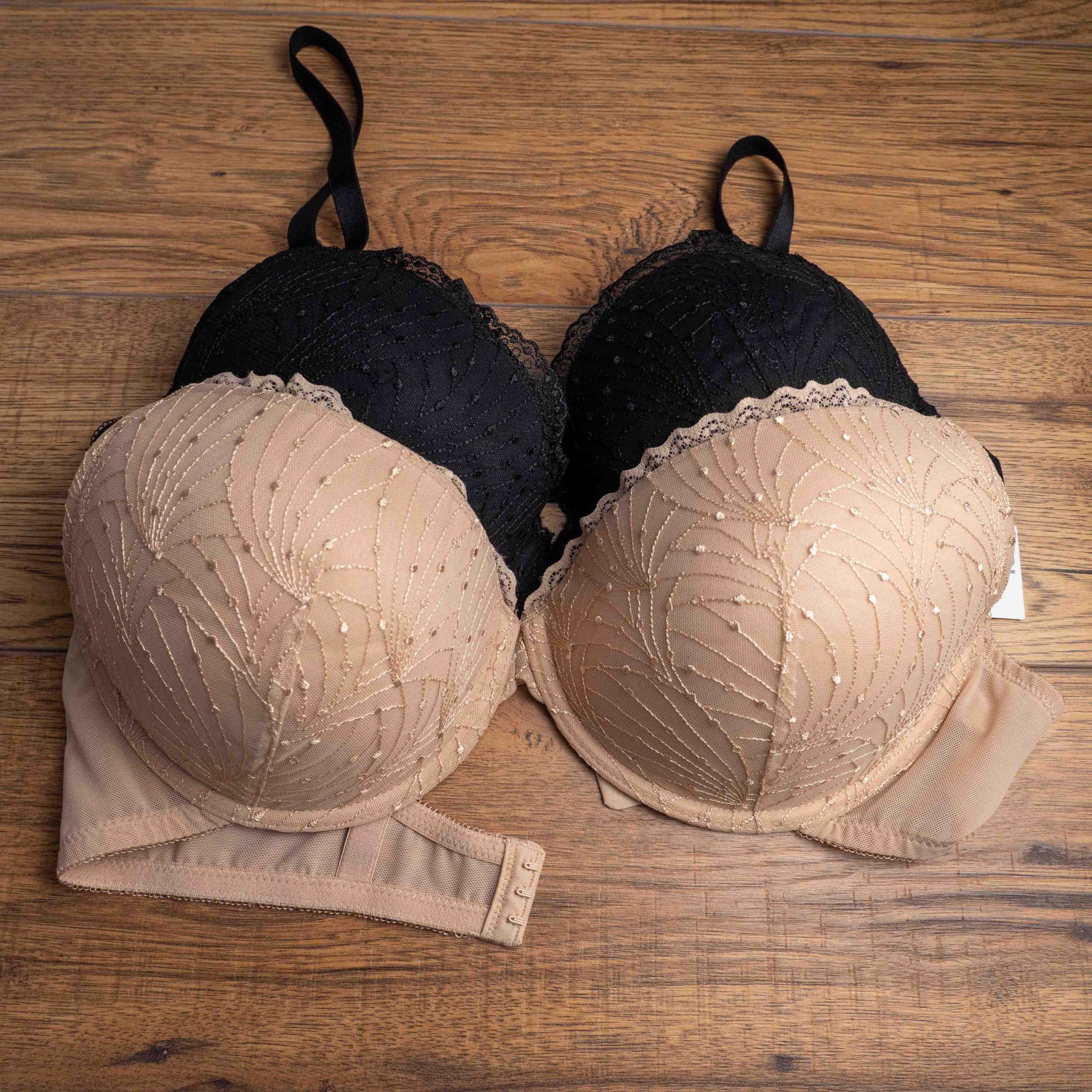 F&F 38D Beige & Black Underwired Bras NWT RRP £18.00