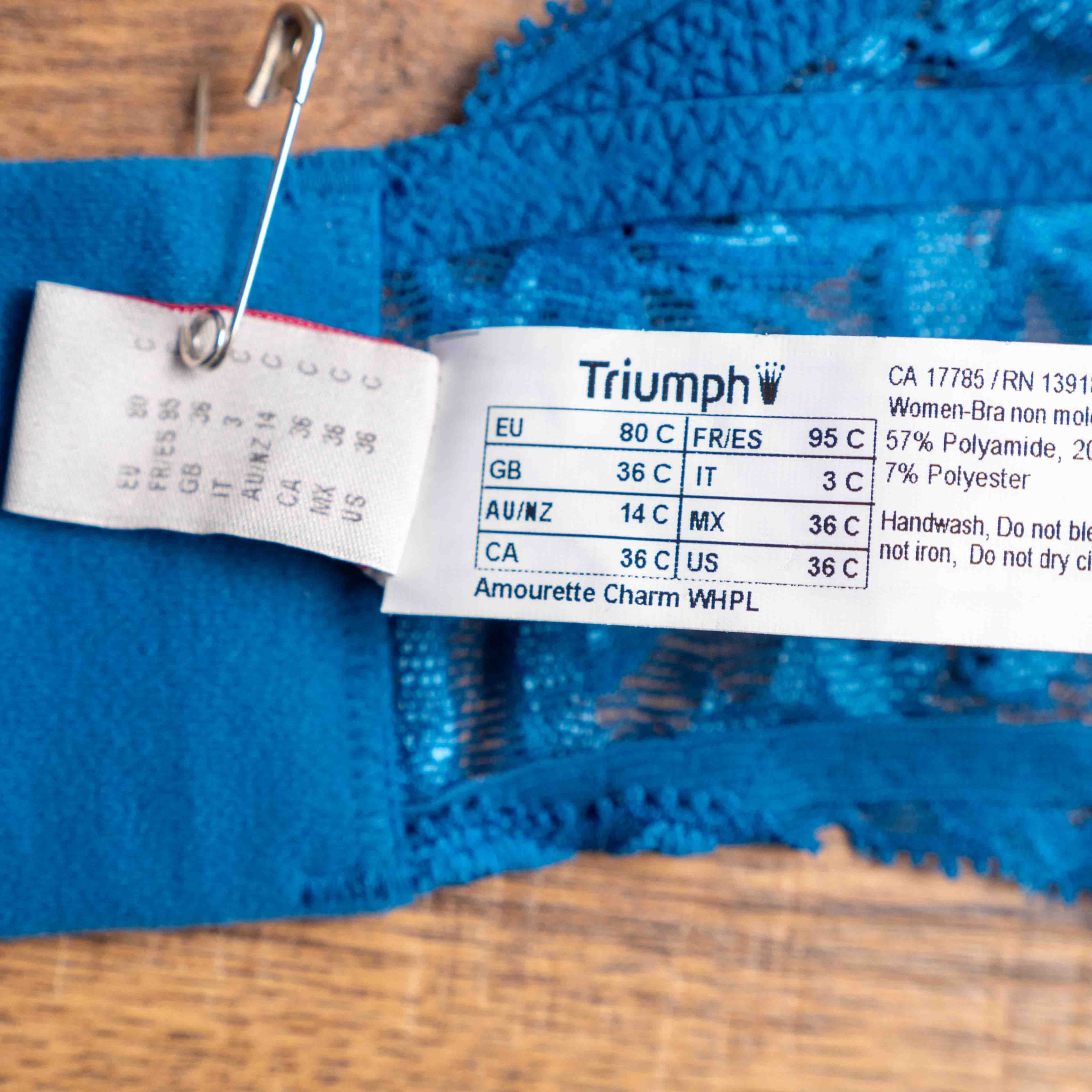 Triumph 36C Blue Lace Underwired Bra NWT image 7