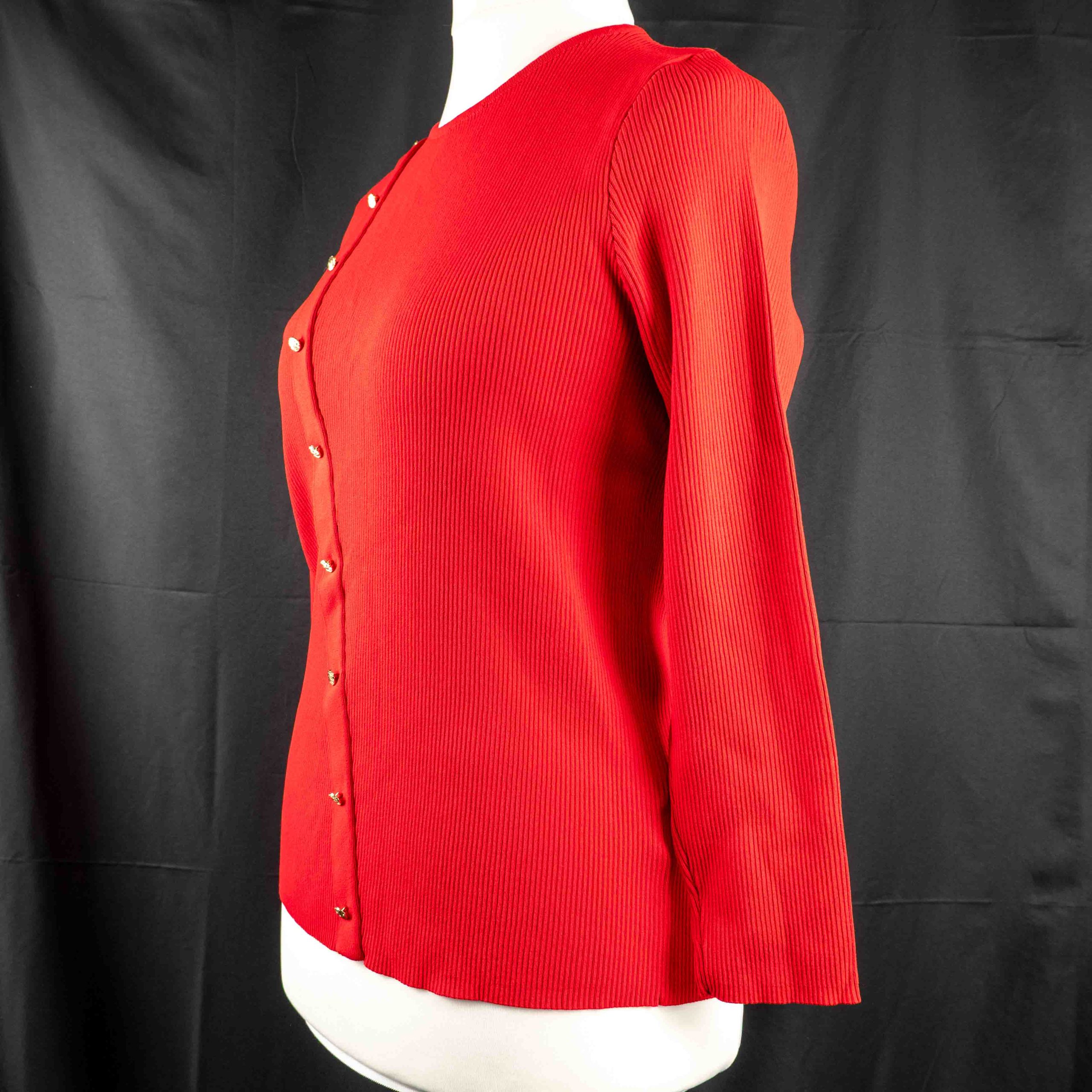 Next L Red Ribbed Button Detail Top Pre-Owned image 3