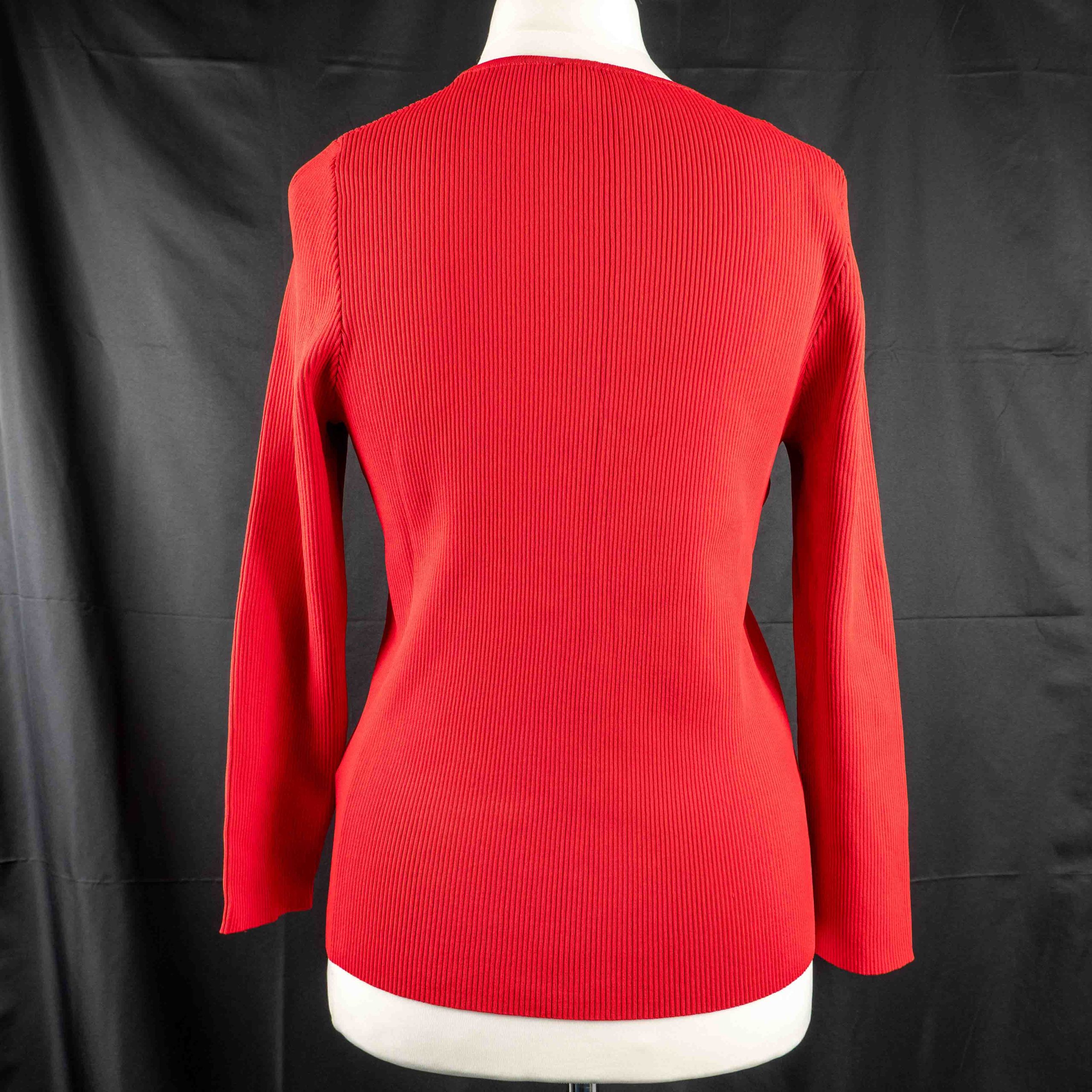 Next L Red Ribbed Button Detail Top Pre-Owned image 4