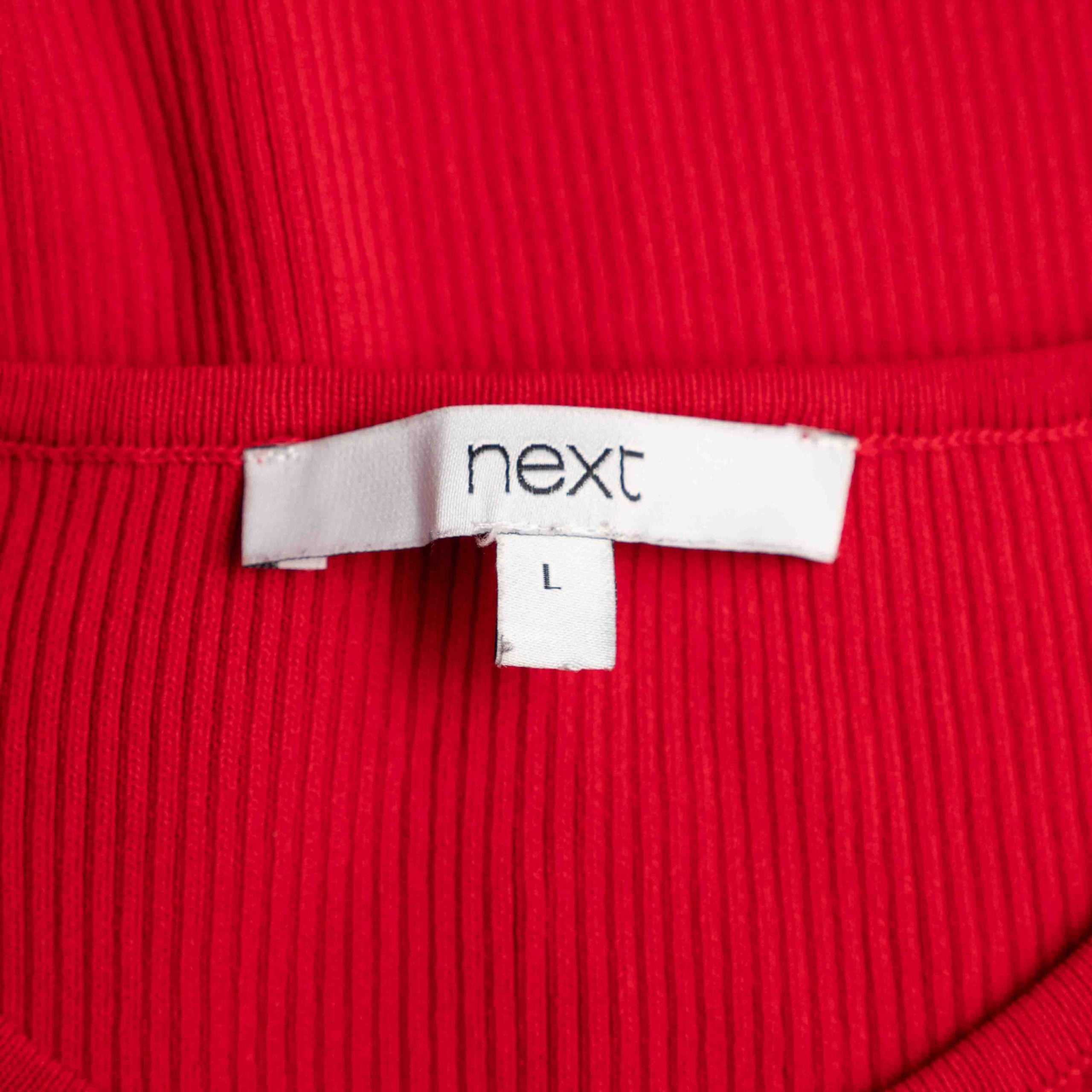 Next L Red Ribbed Button Detail Top Pre-Owned image 5