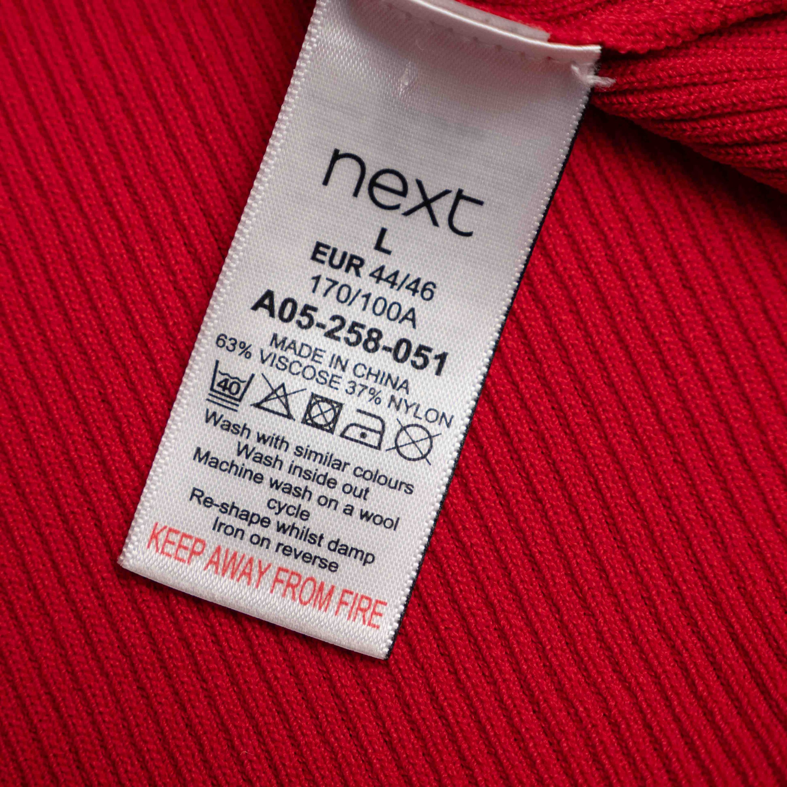 Next L Red Ribbed Button Detail Top Pre-Owned image 6