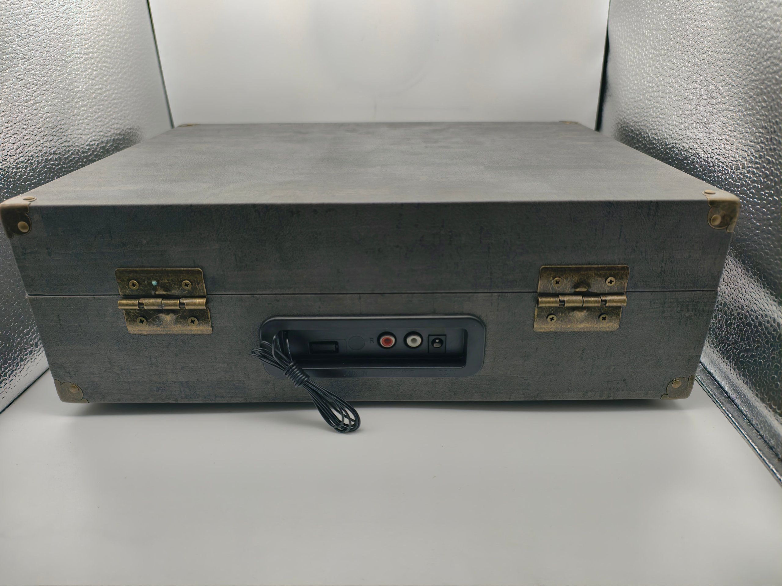 Giradischi Portatile WOCKODER KD3011 Bluetooth USB SD AUX 3 Velocita Valigia Vintage Nero image 7