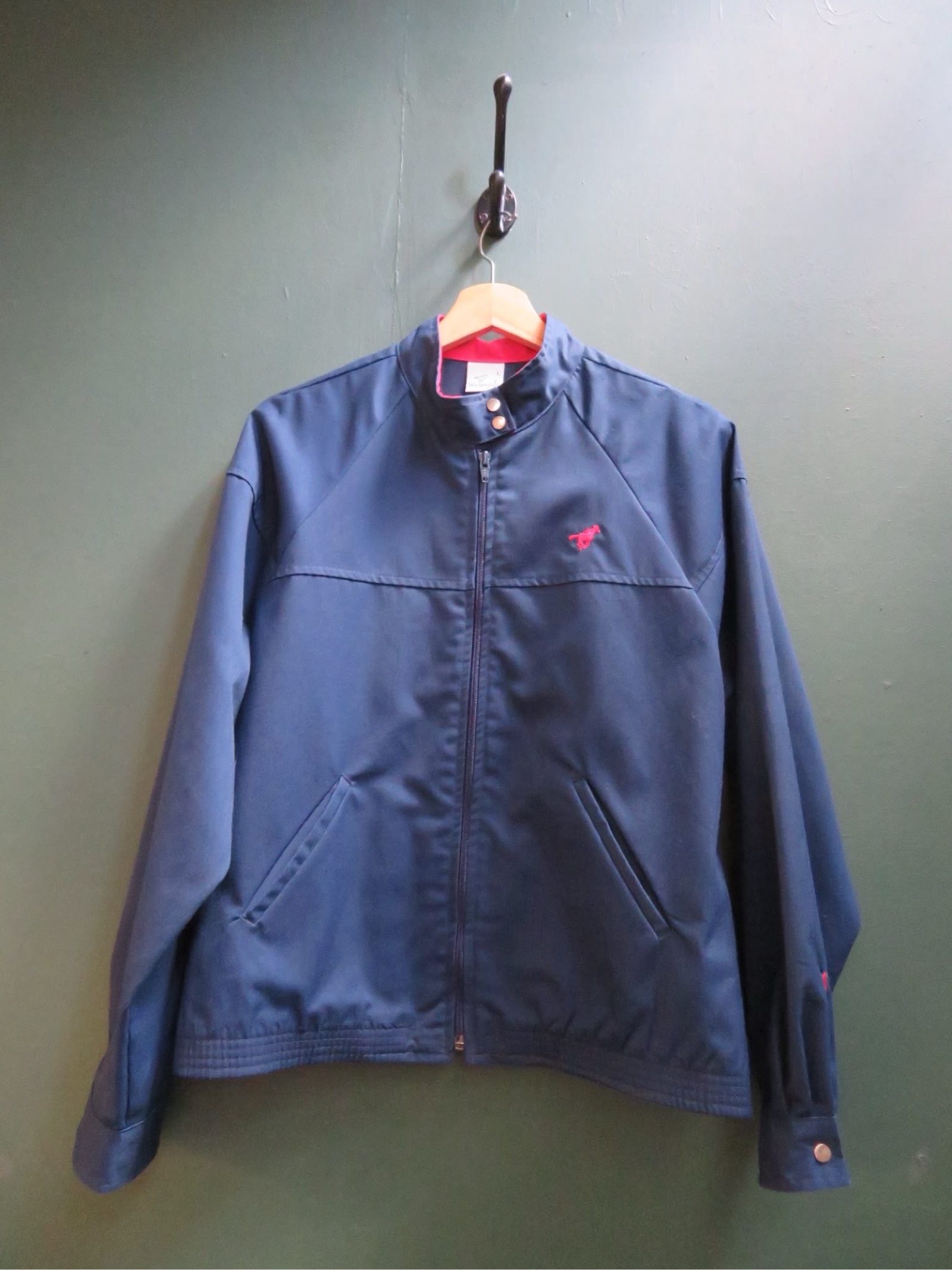 Vintage Wrangler Navy Men's harrington bomber 80s Jacket small