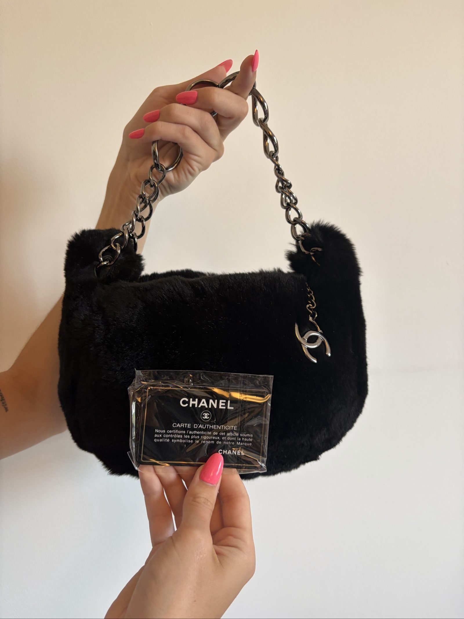 2002 Chanel Black Chain Handle Bag image 3