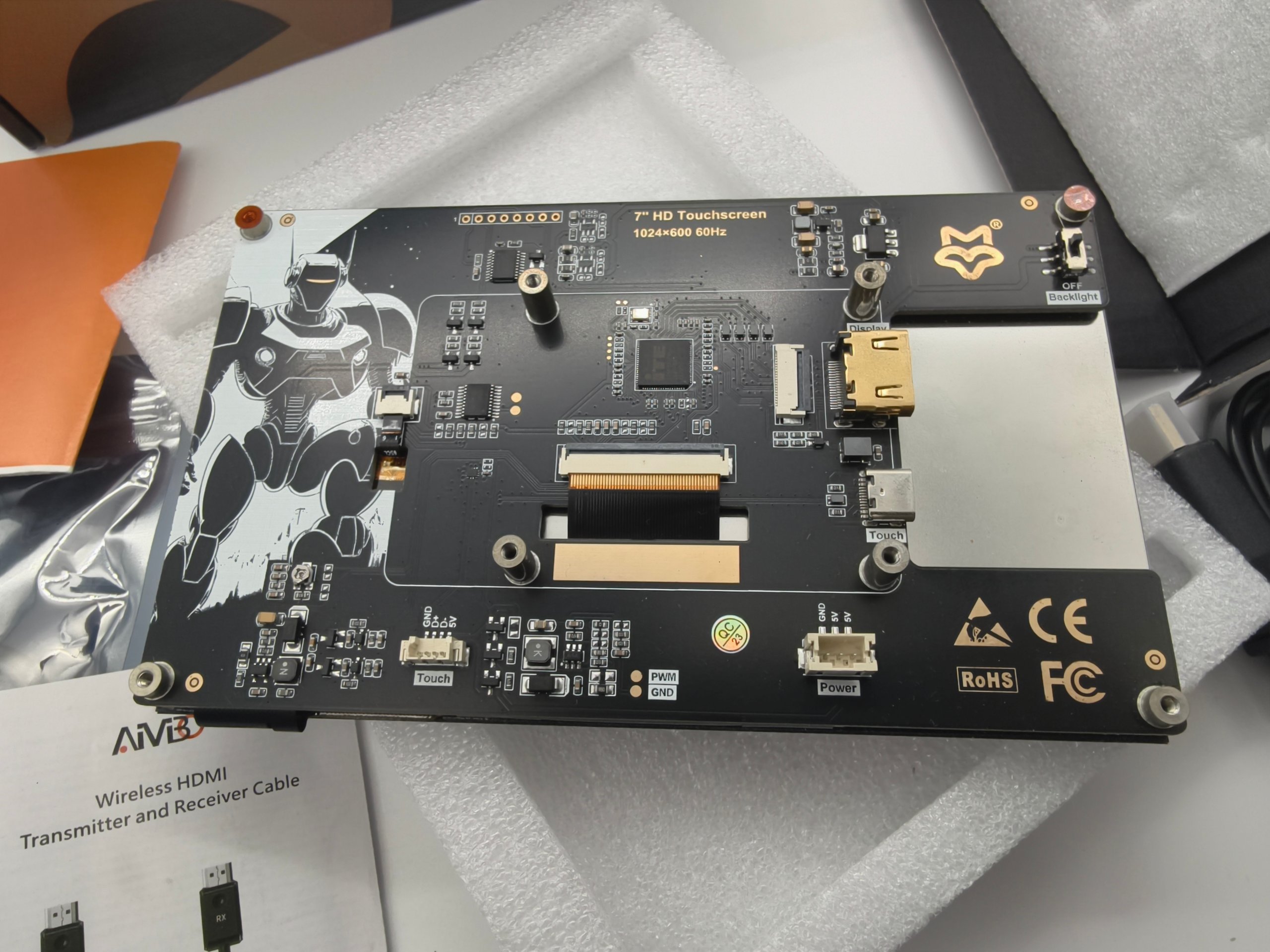 Schermo Touch 7 Per Raspberry e PC Luckfox 1024x600 IPS Monitor Portatile HDMI Display image 9