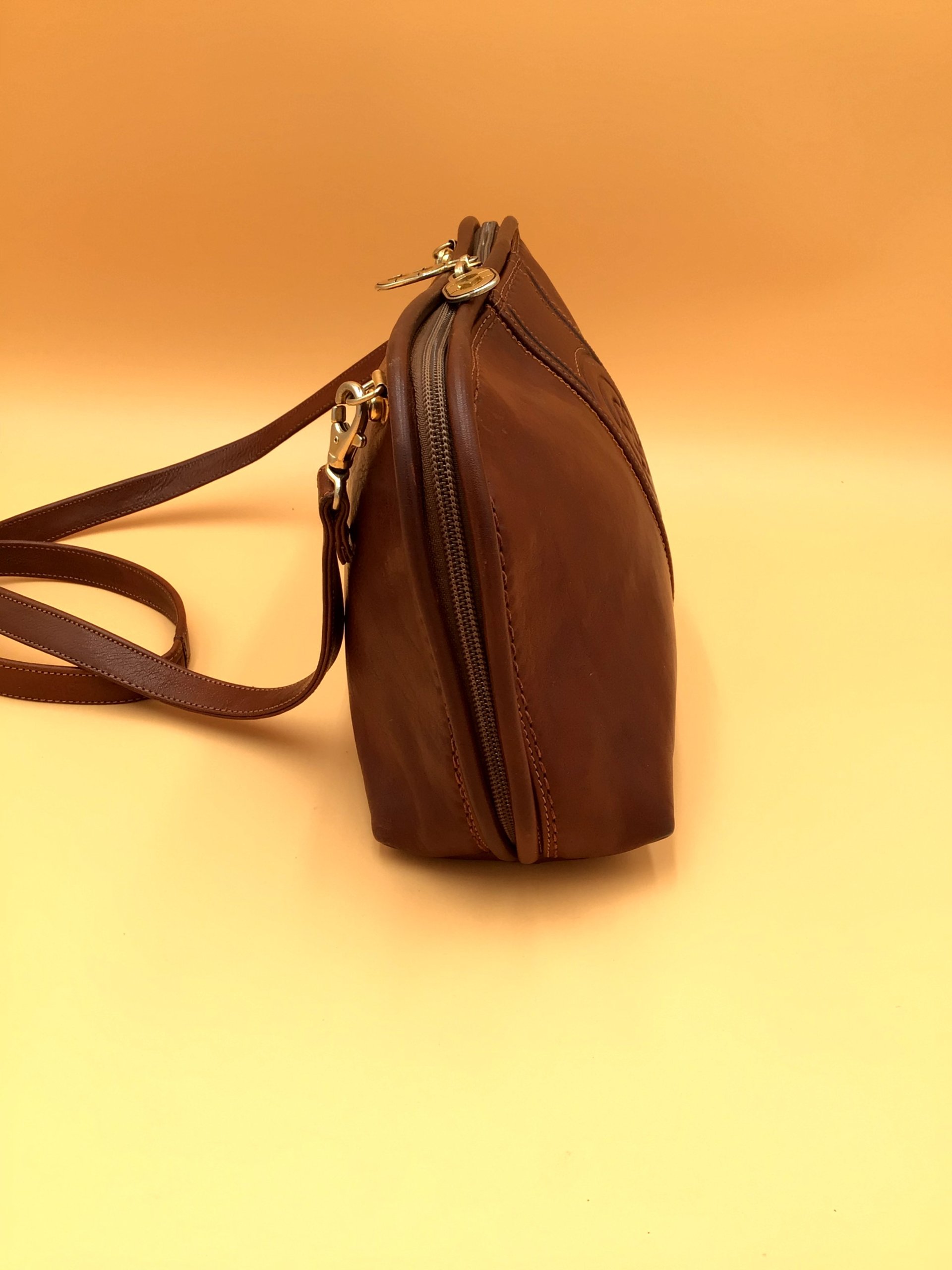 Borsa maxi Pochette in pelle marrone Vintage 1980s Marino Orlandi Made in Italy image 3
