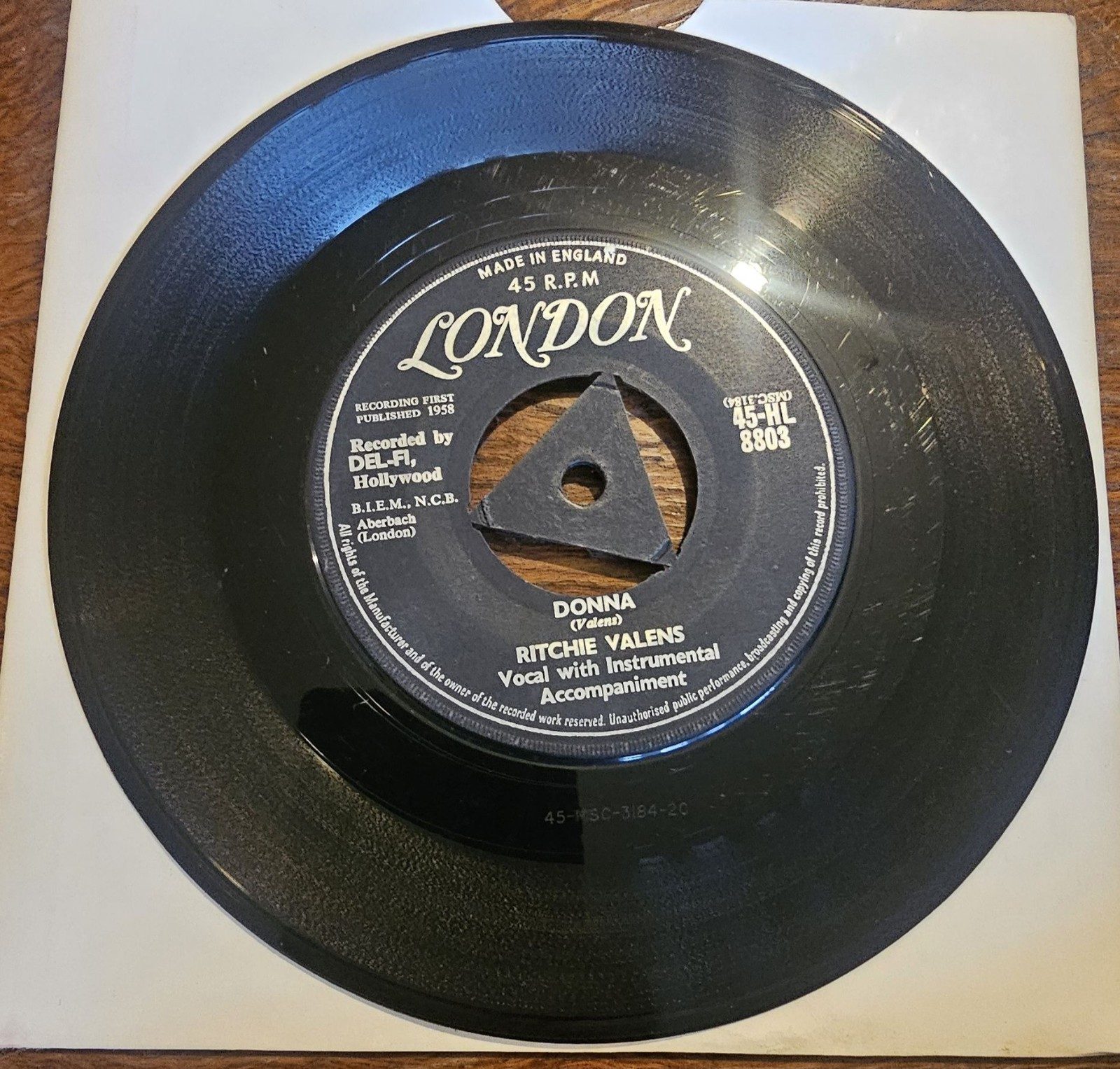 Ritchie Valens Donna London 45-HL 8803 7" Vinyl Single