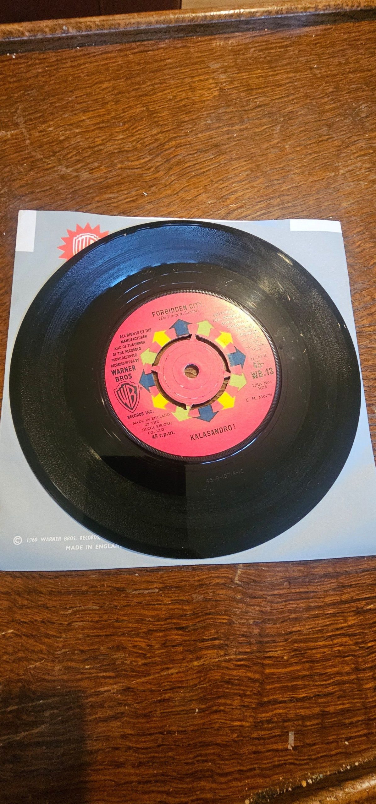E.H. Morris Forbidden City & Chi Chi Warner Bros 7" Vinyl Single