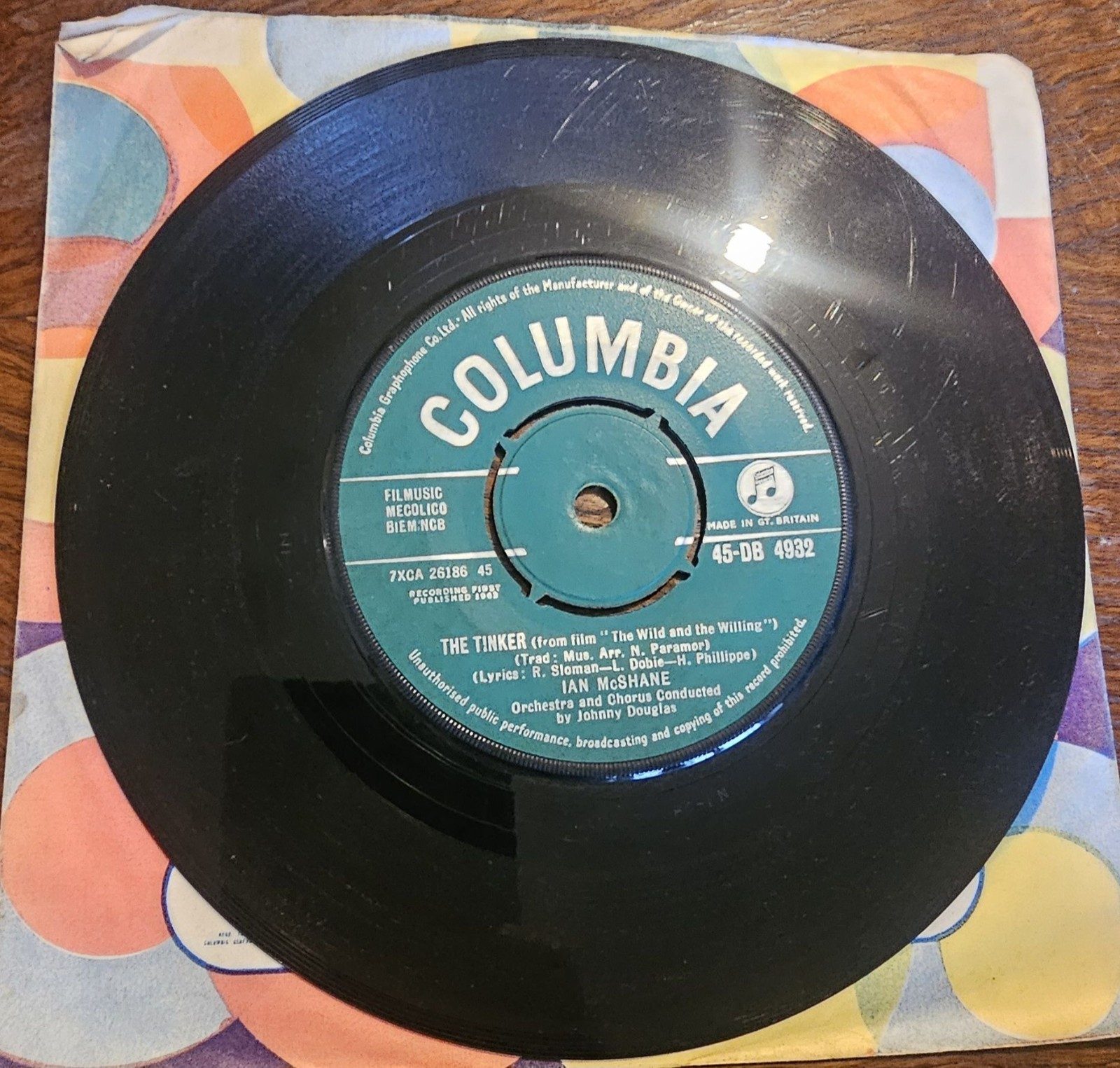 Ian McShane Harry Brown Columbia 45-DB 4932 7" Vinyl Single image 2
