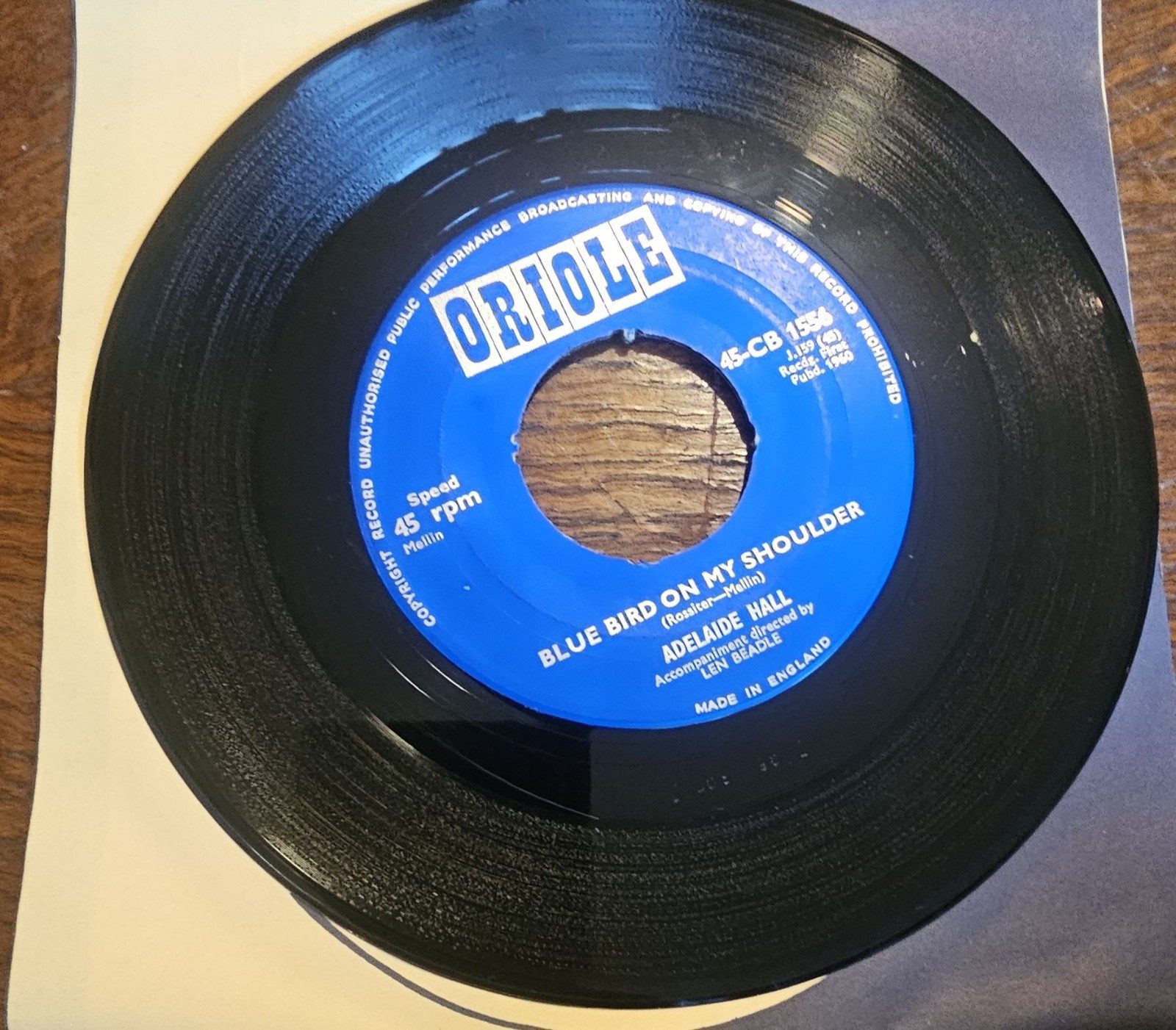 Adelaide Hall Common Sense Oriole 45 CB 1556 7" Vinyl Single image 2