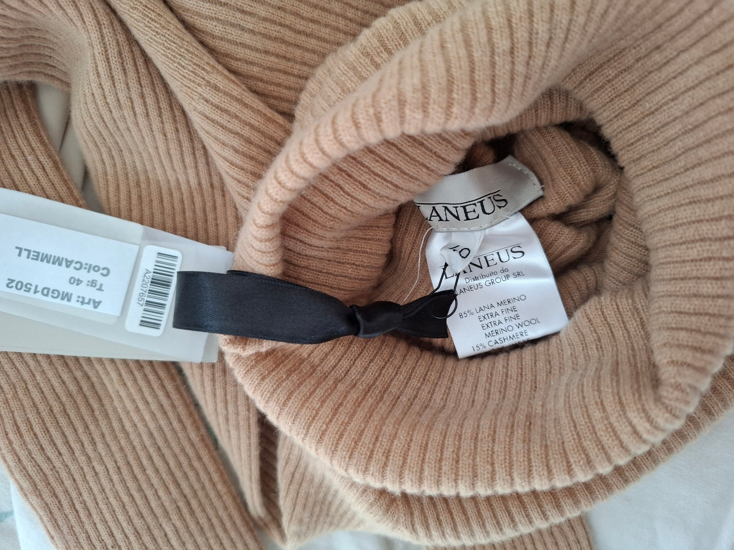 New Laneus Brown Cropped Turtleneck Sweater Size S image 9