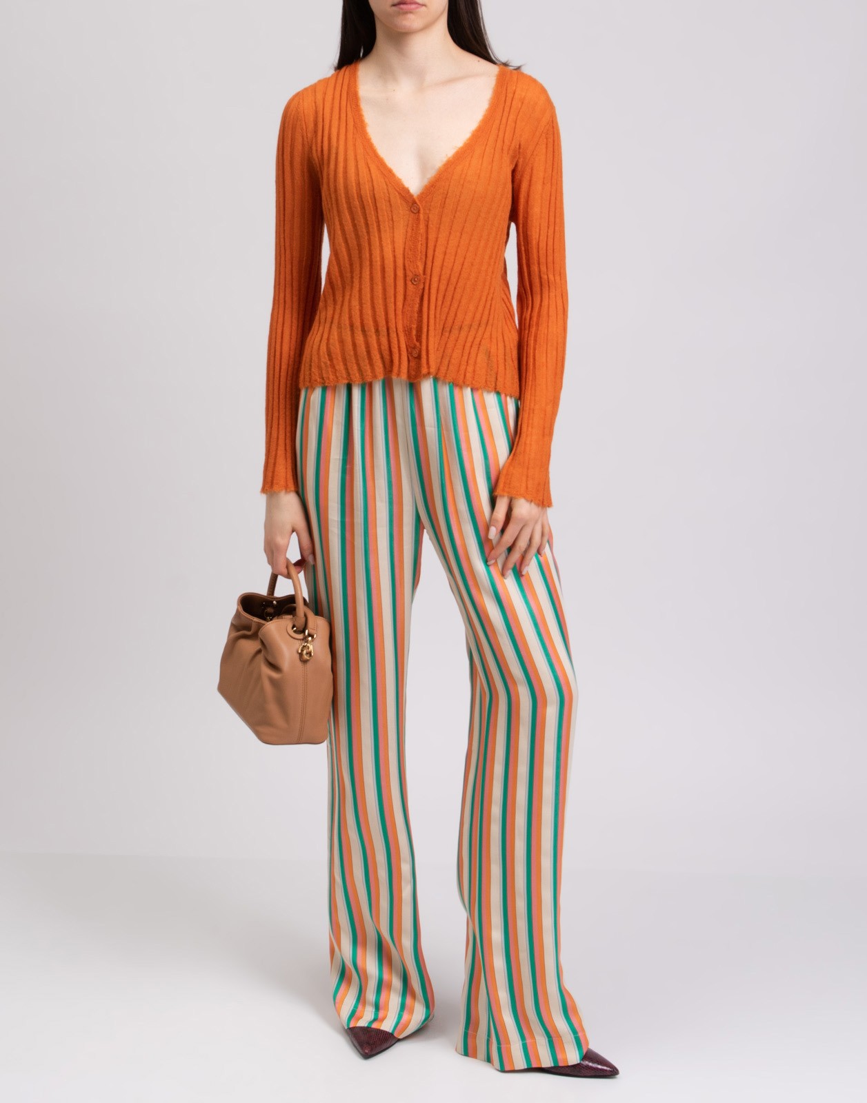 New Mes Demoiselles Orange Mohair Blend Cardigan Size S image 2