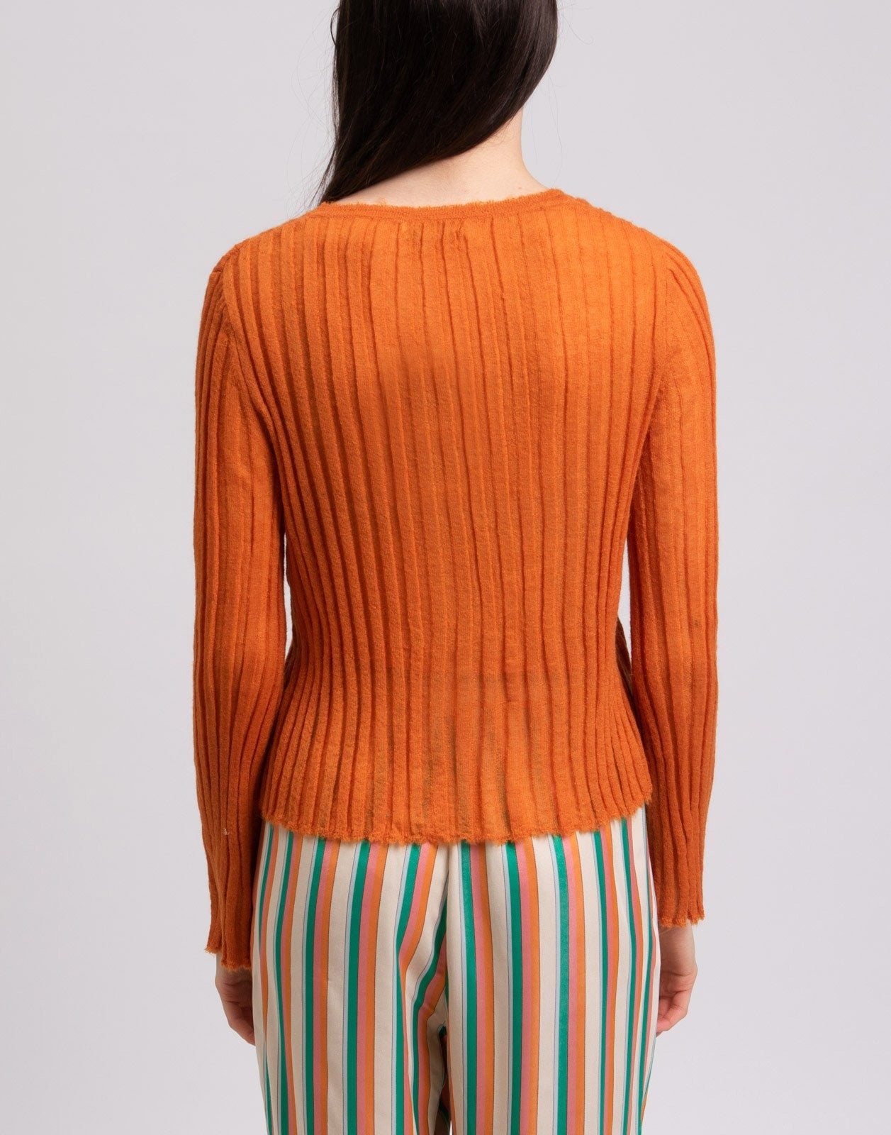 New Mes Demoiselles Orange Mohair Blend Cardigan Size S image 4