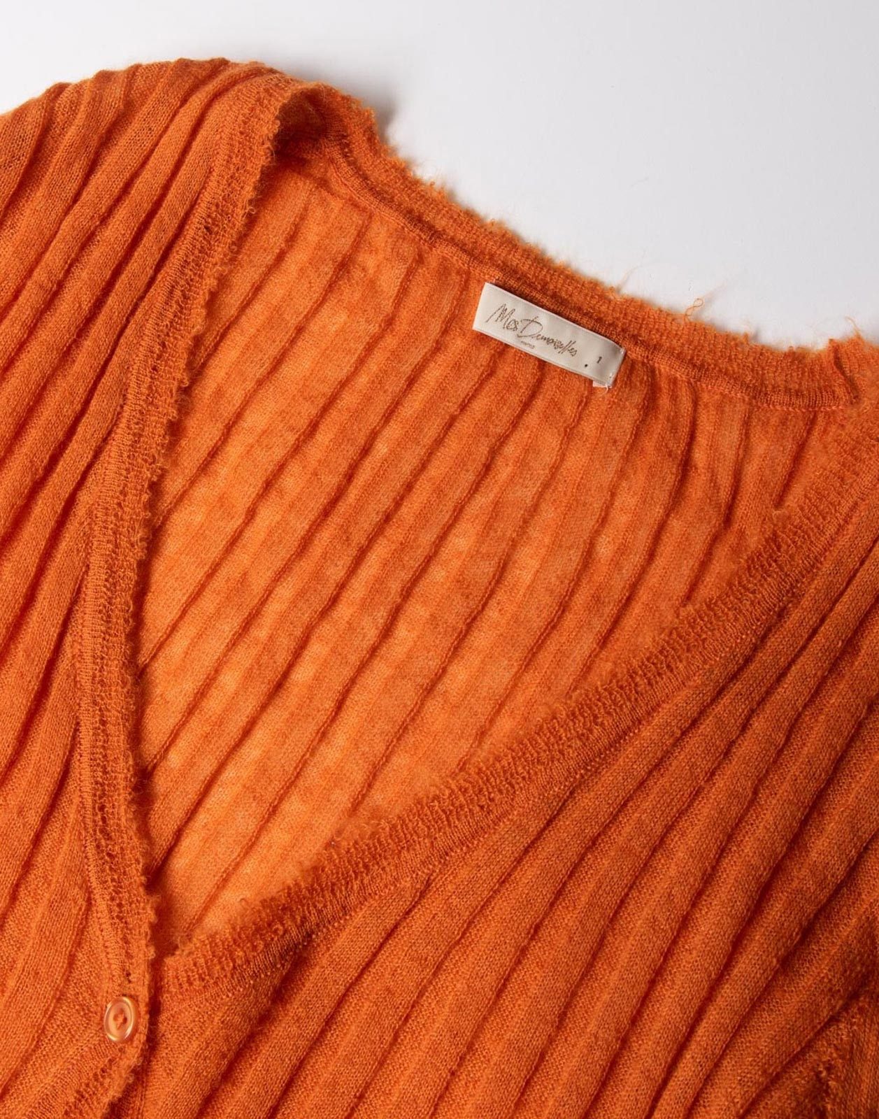 New Mes Demoiselles Orange Mohair Blend Cardigan Size S image 8
