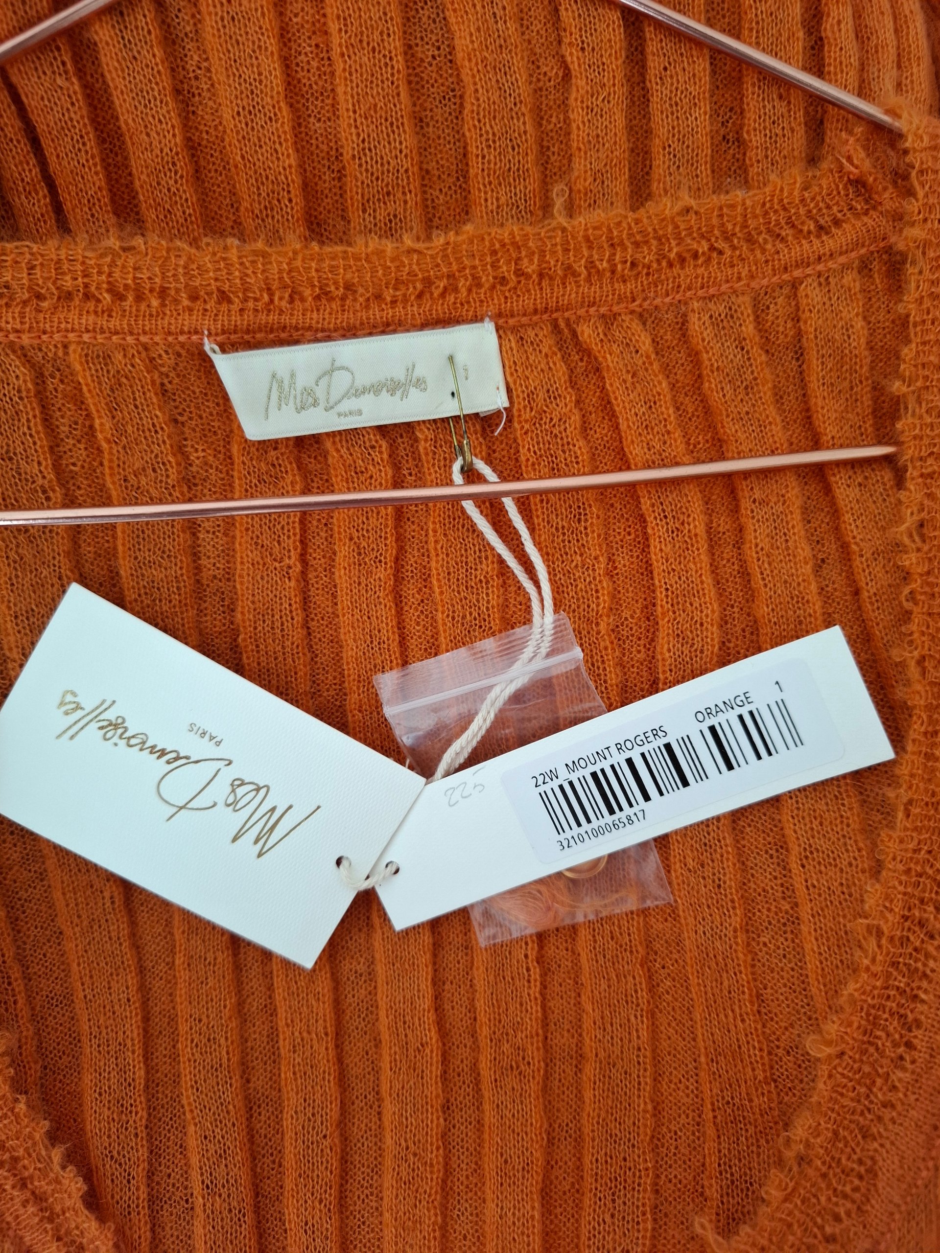 New Mes Demoiselles Orange Mohair Blend Cardigan Size S image 10