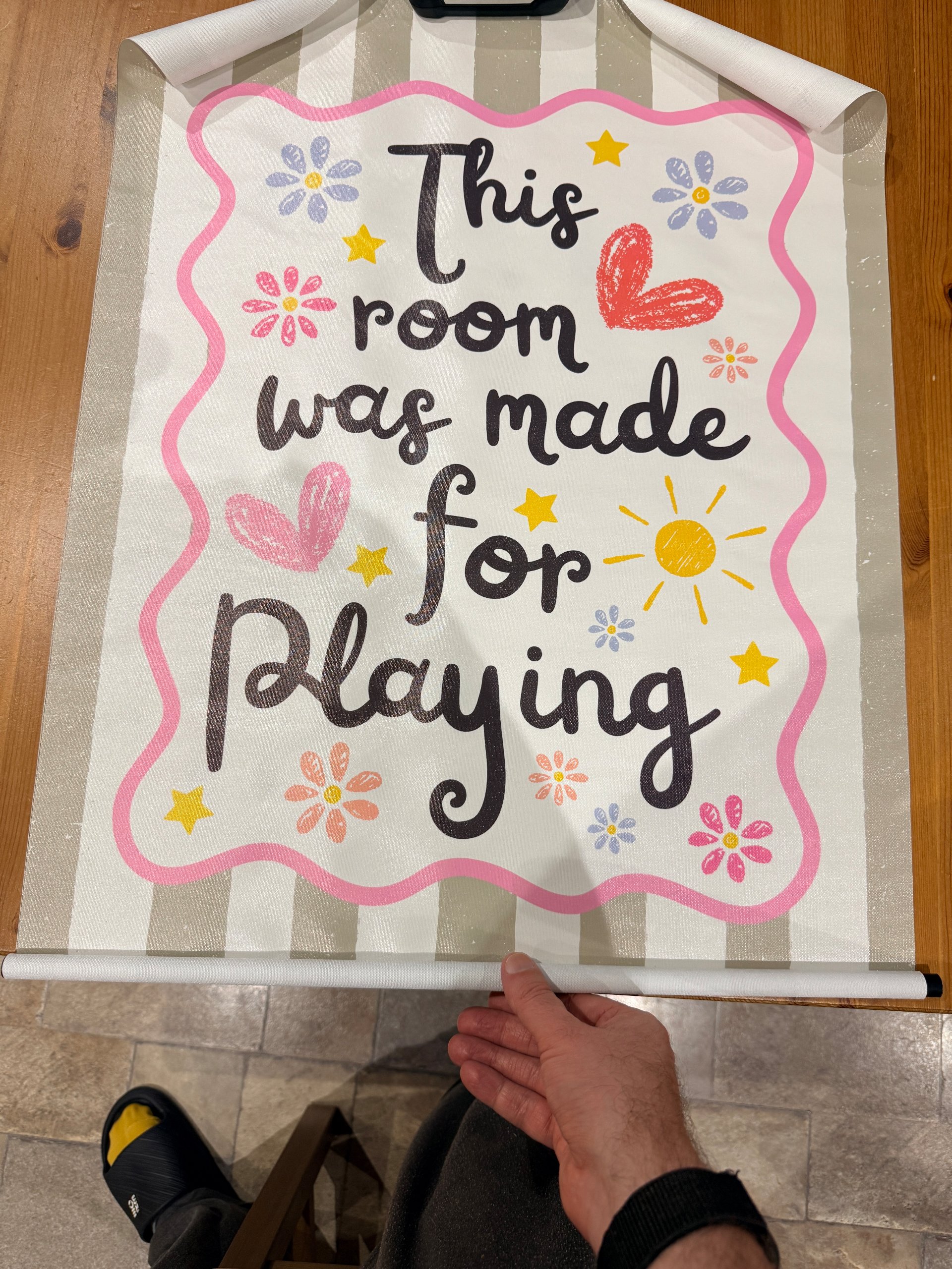 Children's Playroom Wall Banner with Decorative Quote 60x40cm New