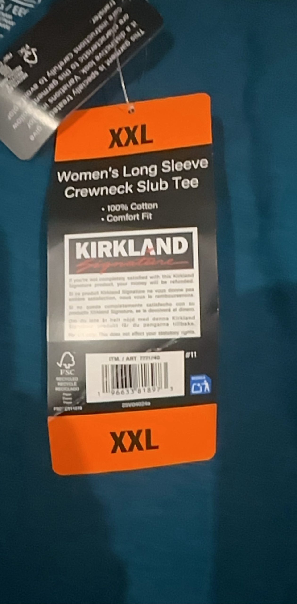 kirkland teal long sleeve shirt xxl image 6