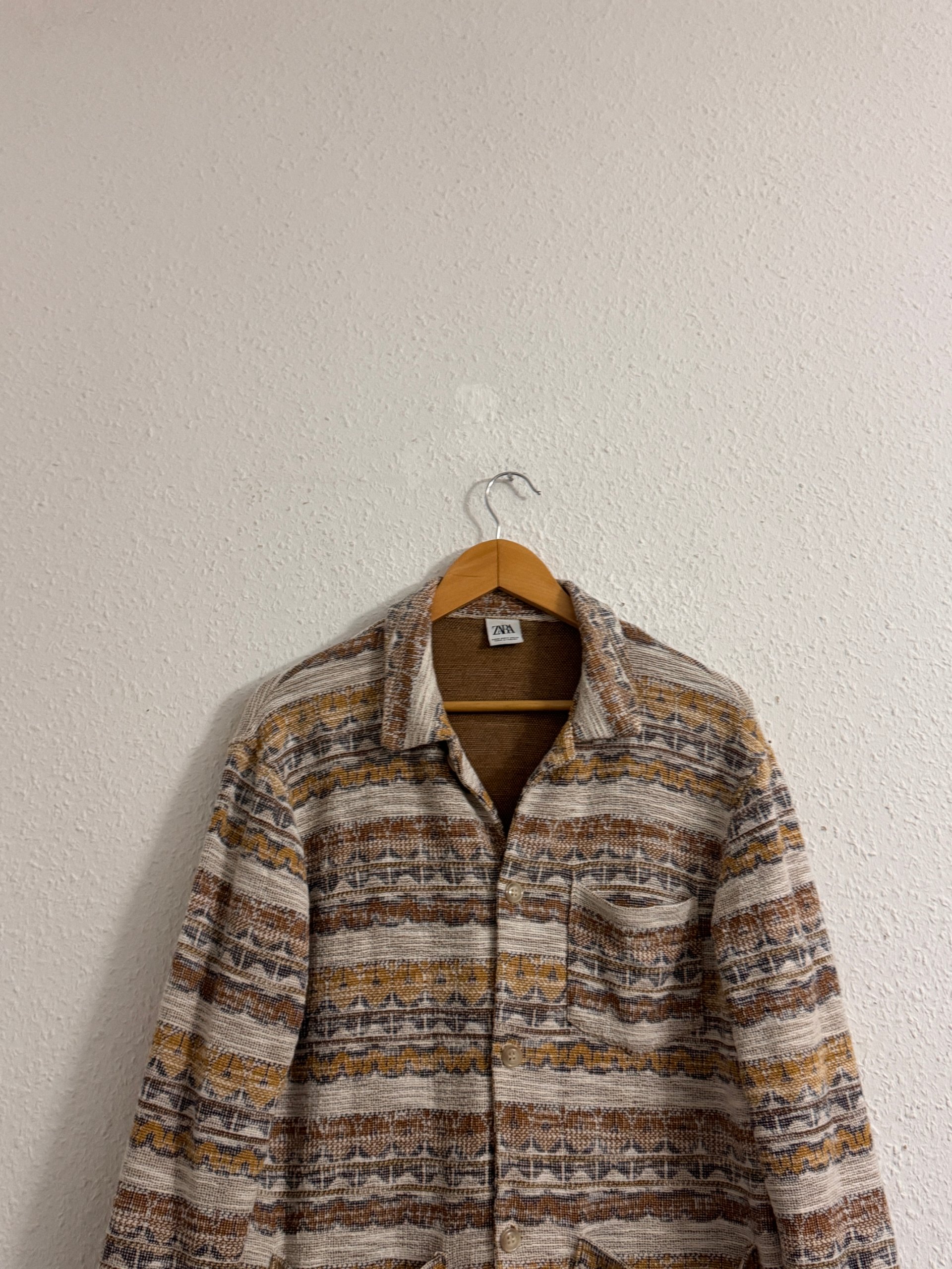 Zara Multicolour Patterned Long Sleeve Button Jacket M image 3
