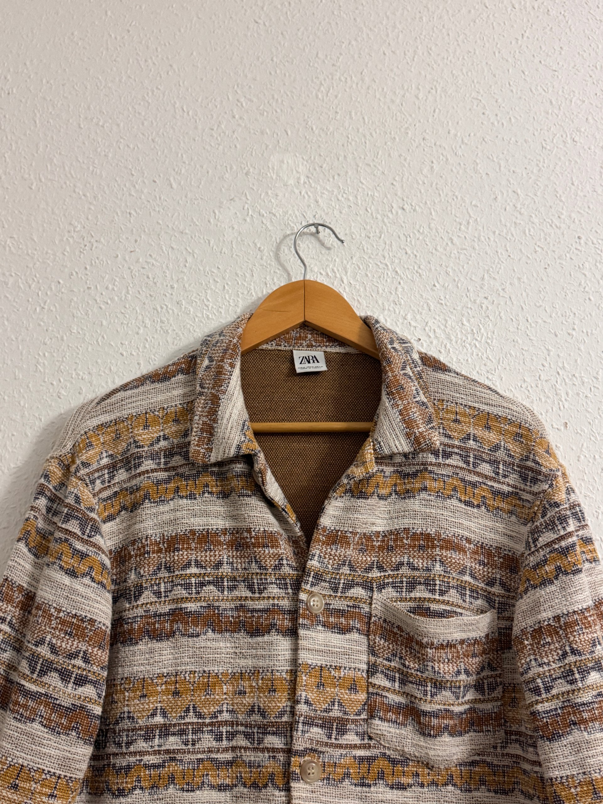Zara Multicolour Patterned Long Sleeve Button Jacket M image 5