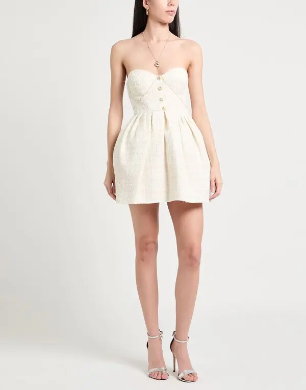 New Elisabetta Franchi Tweed Strapless Mini Dress Size M/L IT 44 image 4