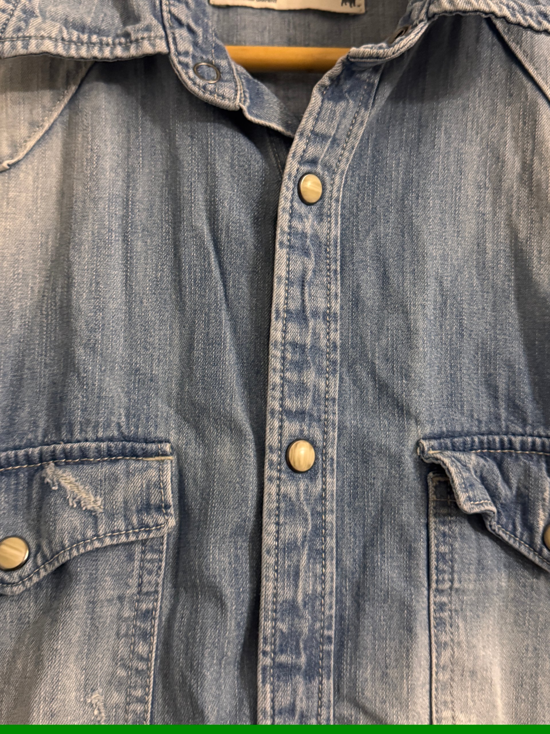 Jack & Jones Blue Distressed Denim Shirt Medium image 9