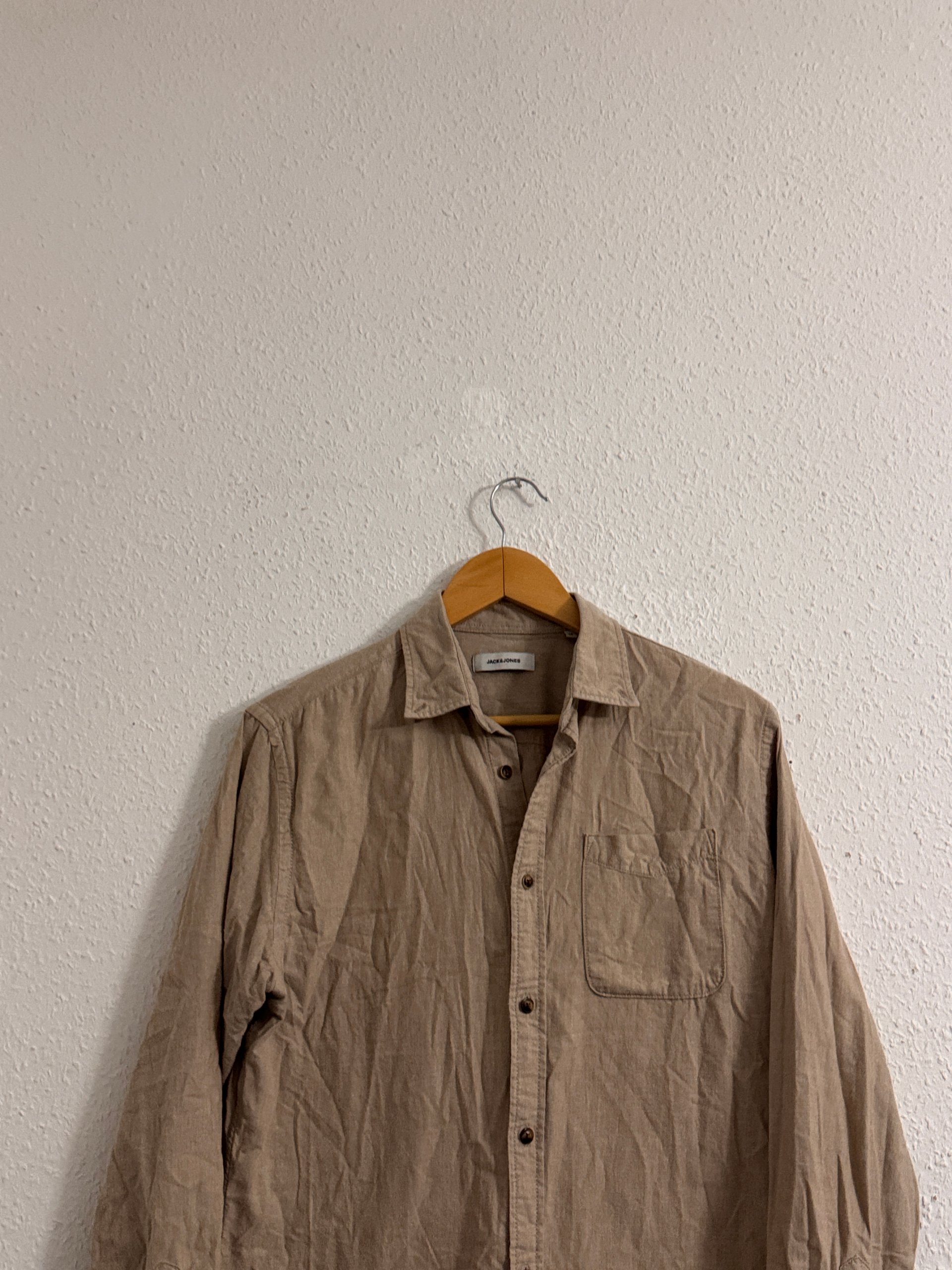 Jack & Jones Men's Beige Cotton Shirt M image 4