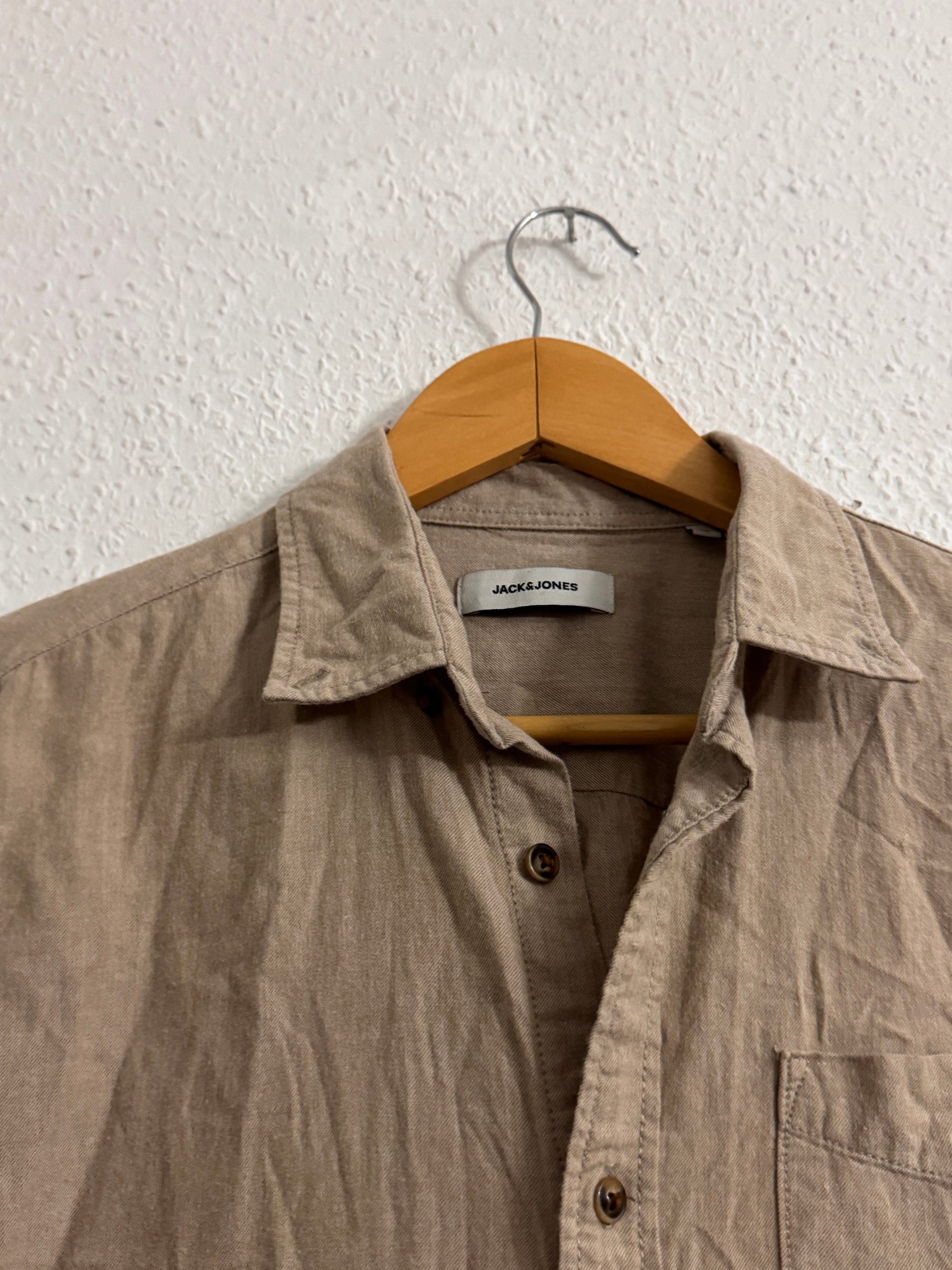 Jack & Jones Men's Beige Cotton Shirt M image 5