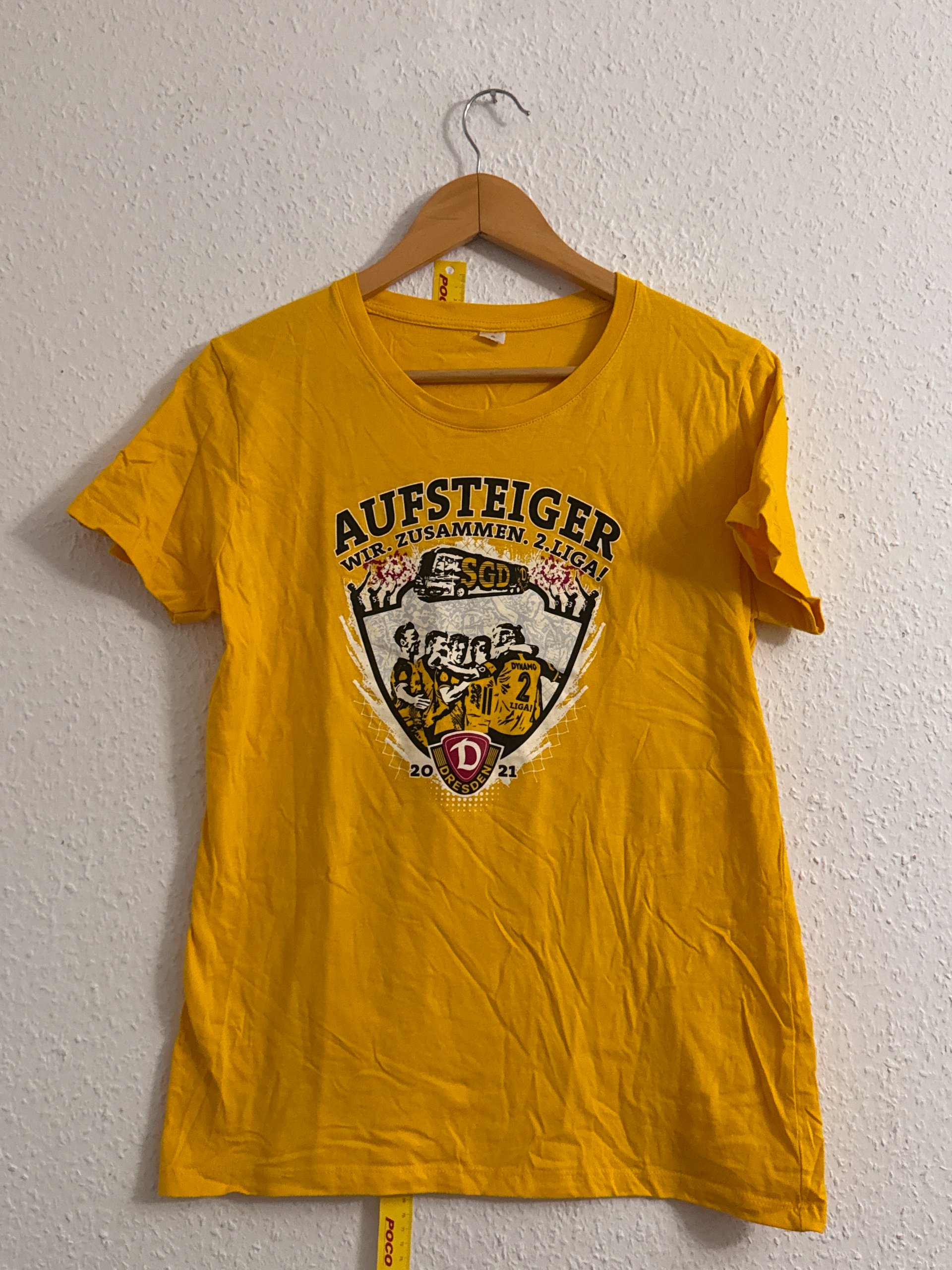 Unbranded Yellow Aufsteiger Dynamo Dresden 2021 Graphic T-Shirt XL image 2