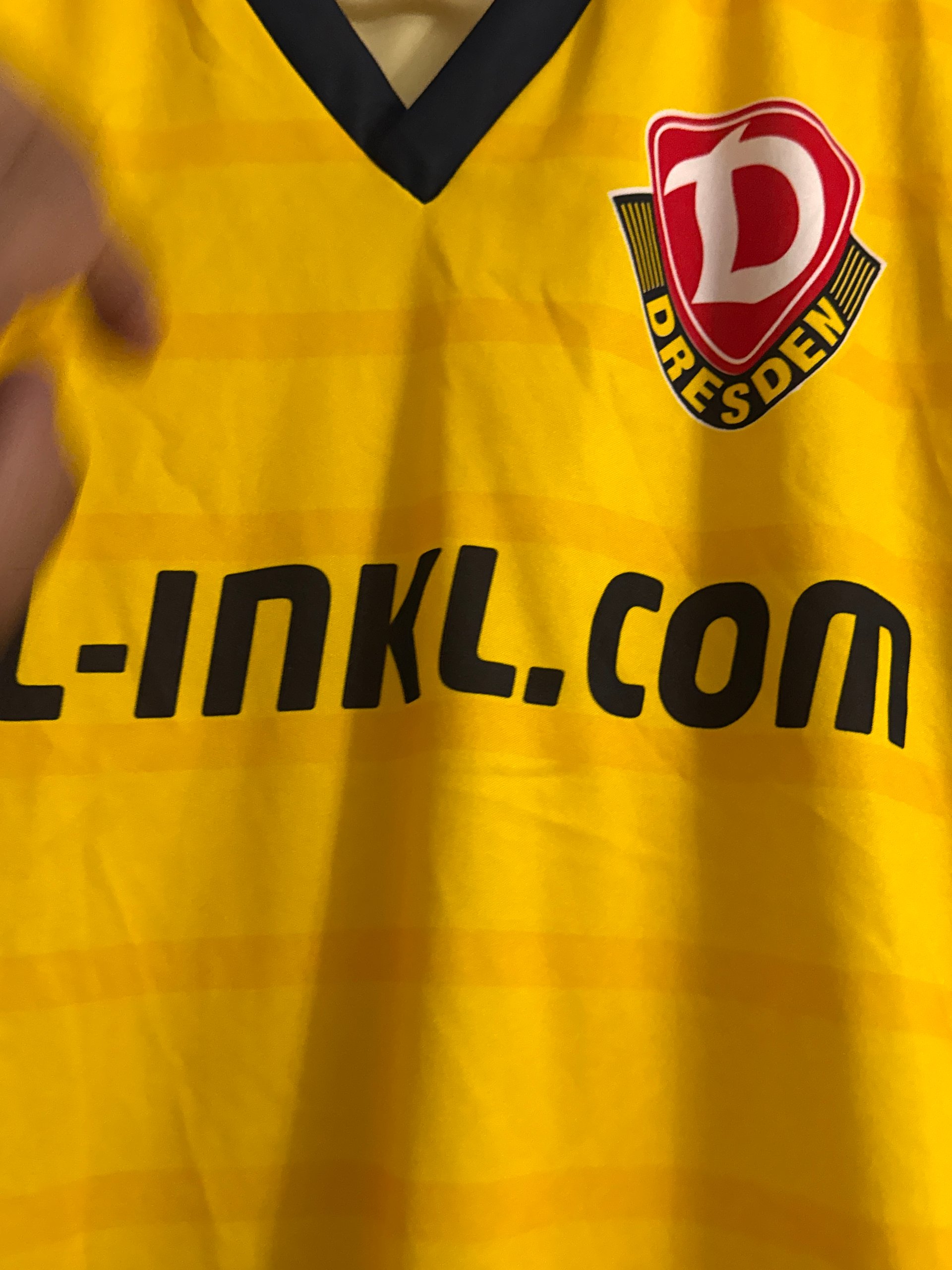 Dresden Yellow & Black Football Shirt Medium V-Neck image 7