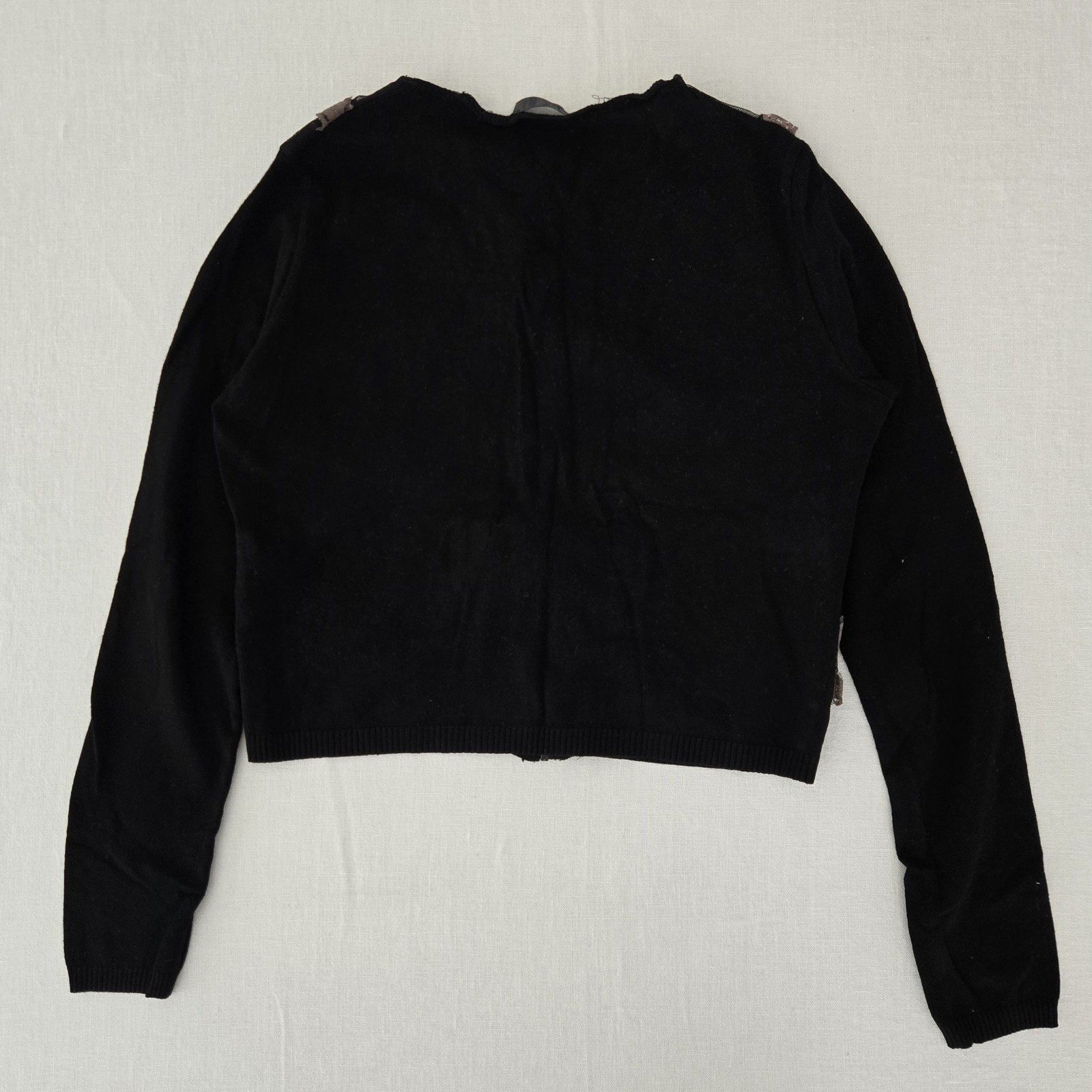 VDP Womens Black Lace Embellished Zip Cardigan Jacket IT 48 image 2