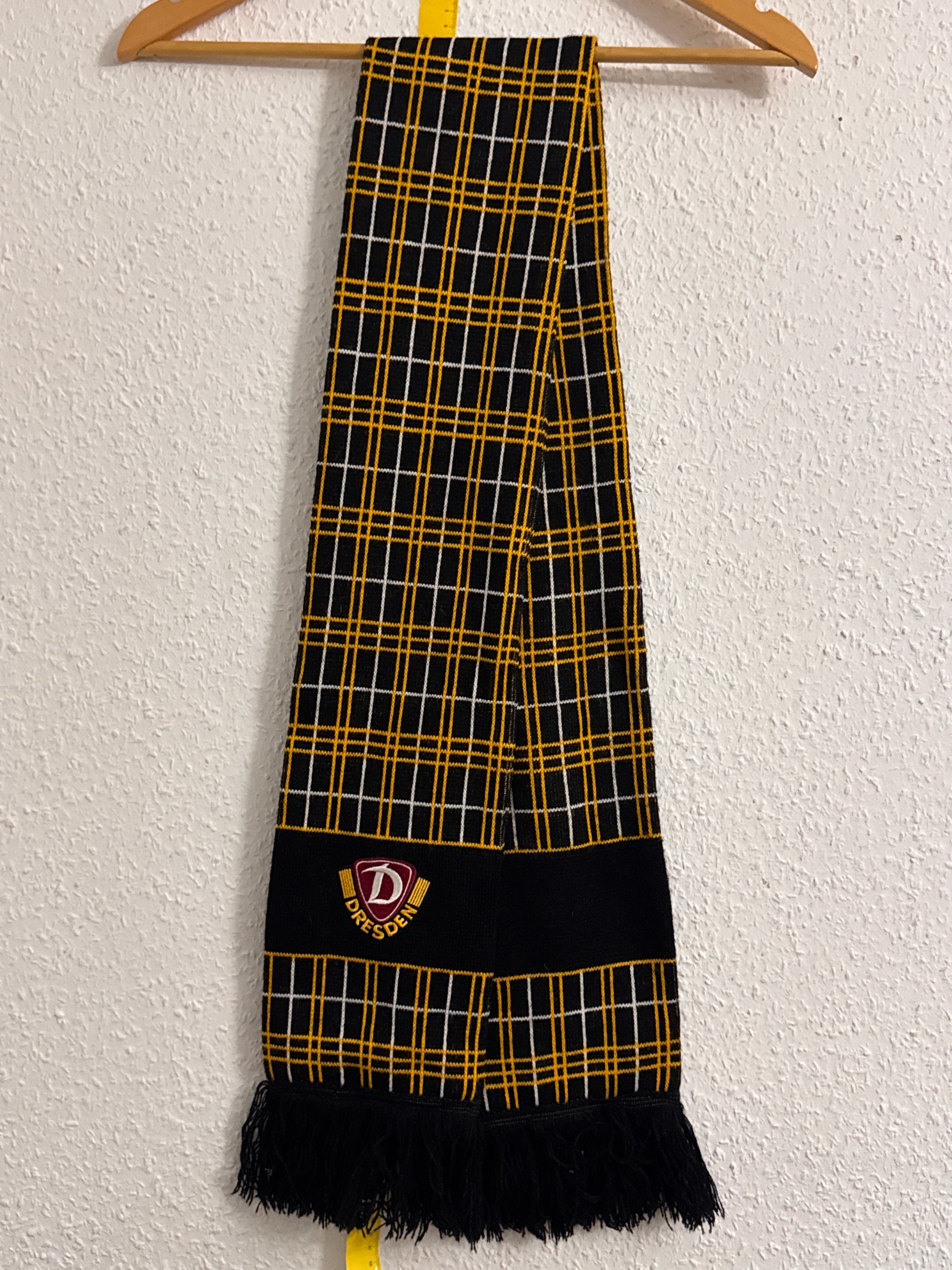 Dresden Yellow & Black Checkered Football Scarf One Size 3139