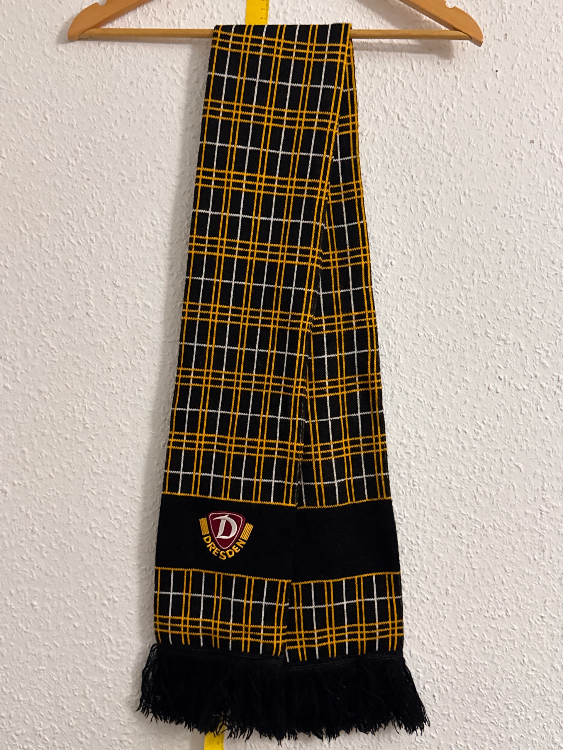 Dresden Yellow & Black Checkered Football Scarf One Size 3139 image 2