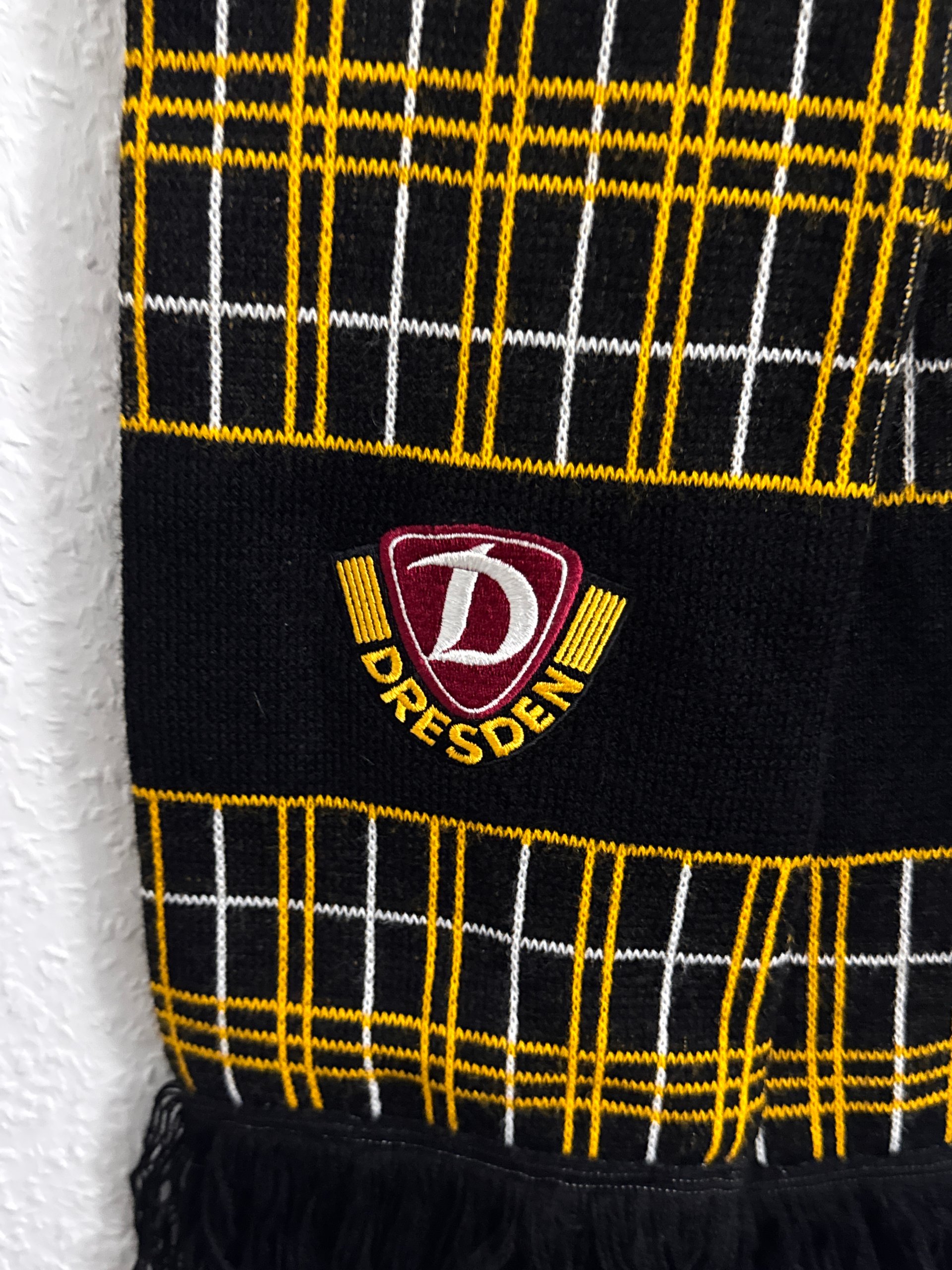 Dresden Yellow & Black Checkered Football Scarf One Size 3139 image 3