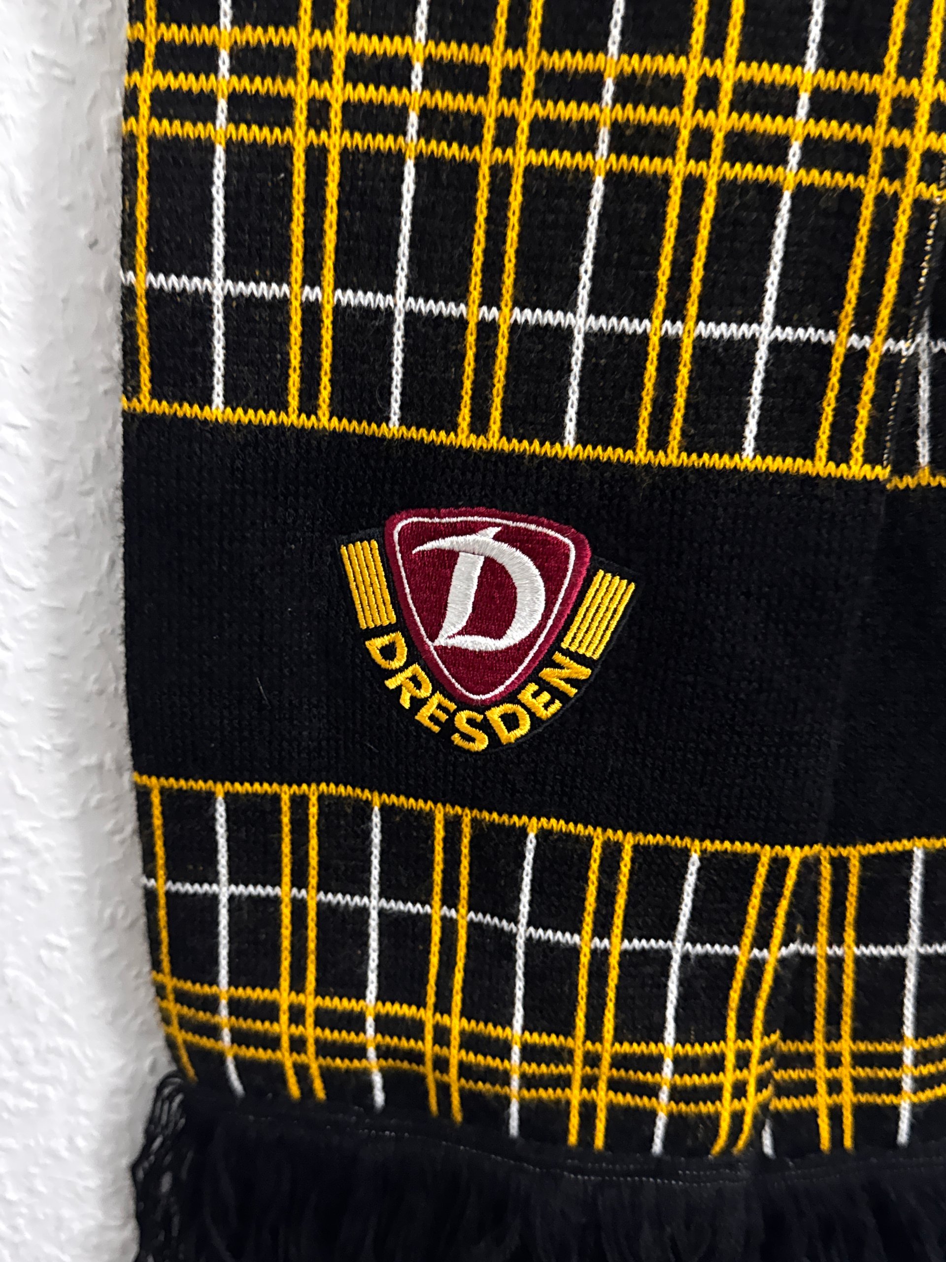 Dresden Yellow & Black Checkered Football Scarf One Size 3139 image 4