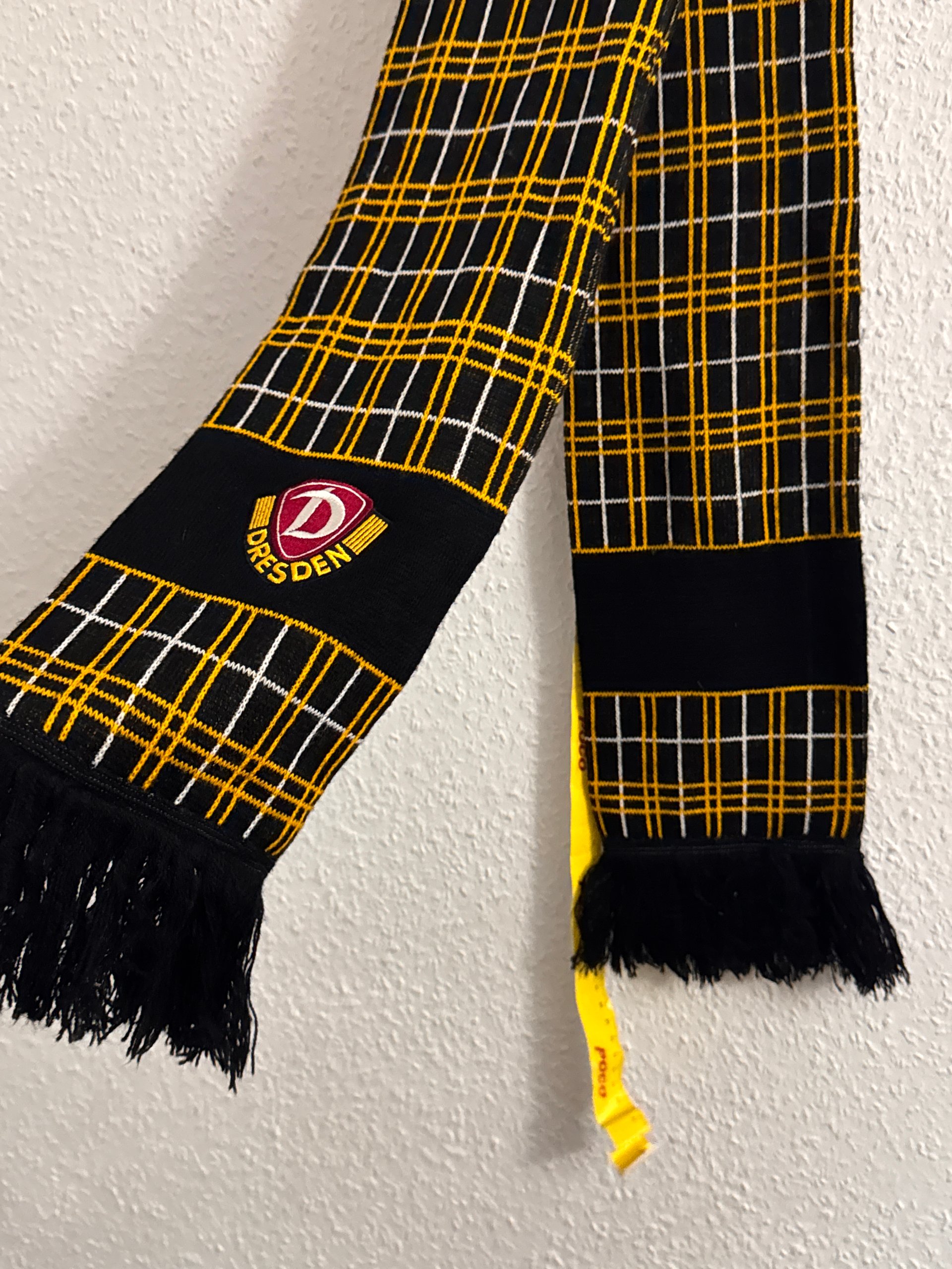 Dresden Yellow & Black Checkered Football Scarf One Size 3139 image 6